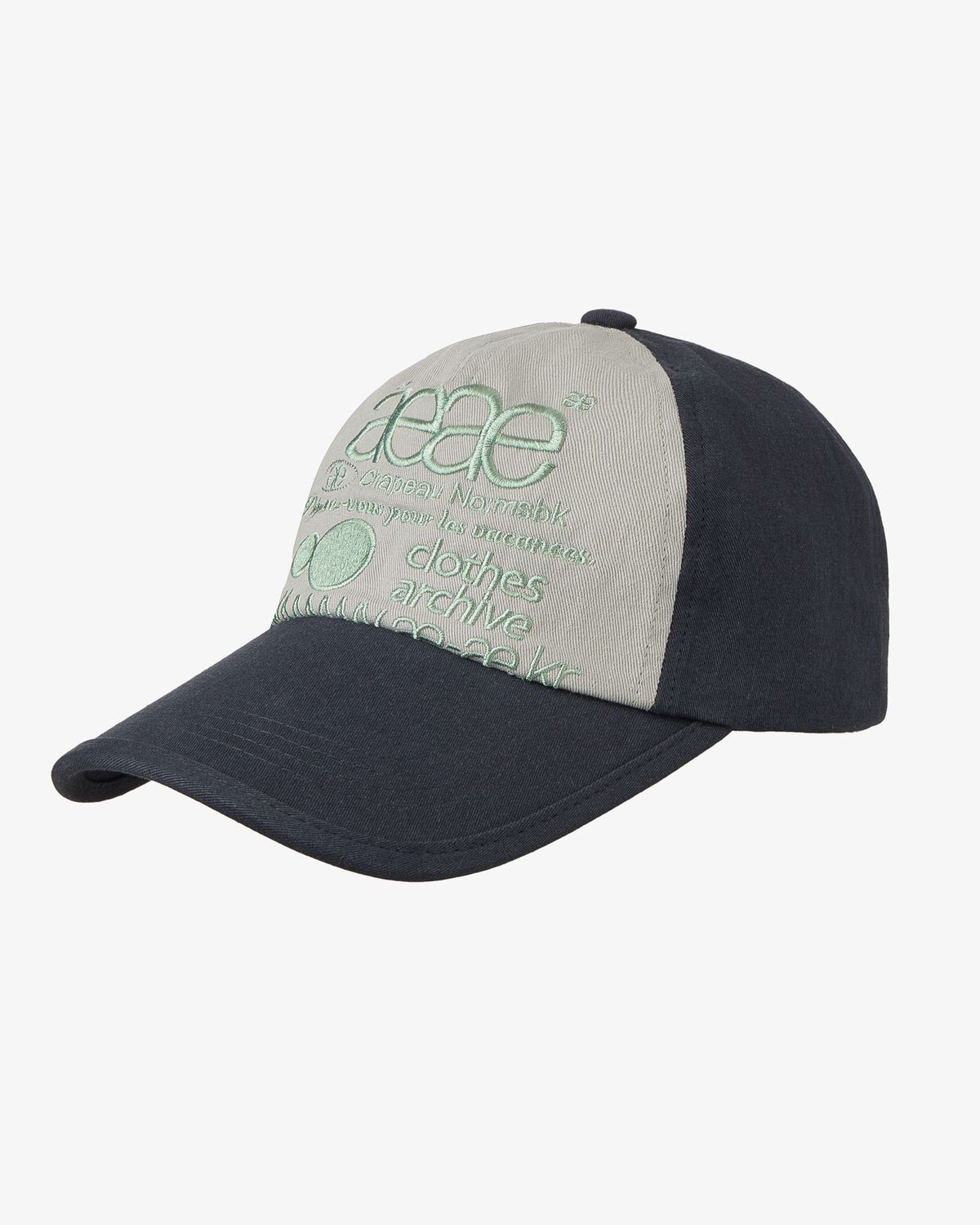 에이이에이이(AEAE) WEB LOGO 5 PANNEL BALL CAP [DARK NAVY/ASH]