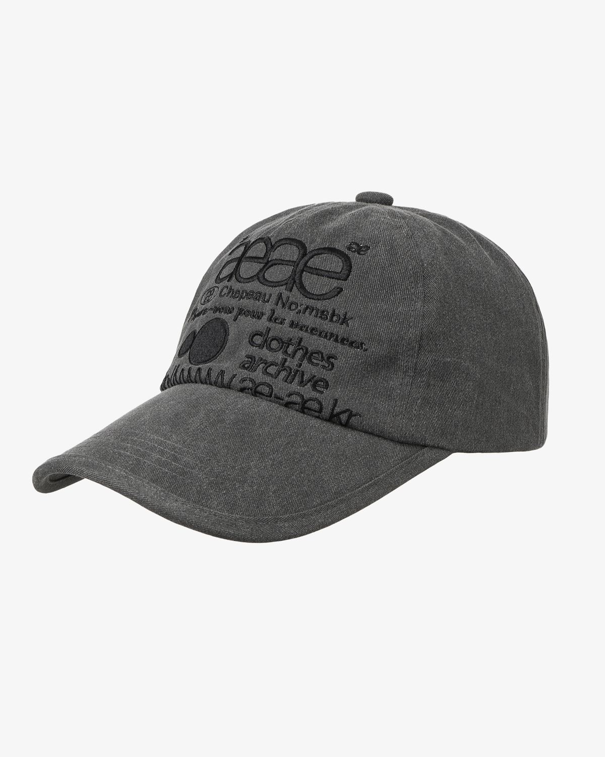 에이이에이이(AEAE) WEB LOGO PIGMENT CAP [CHARCOAL]