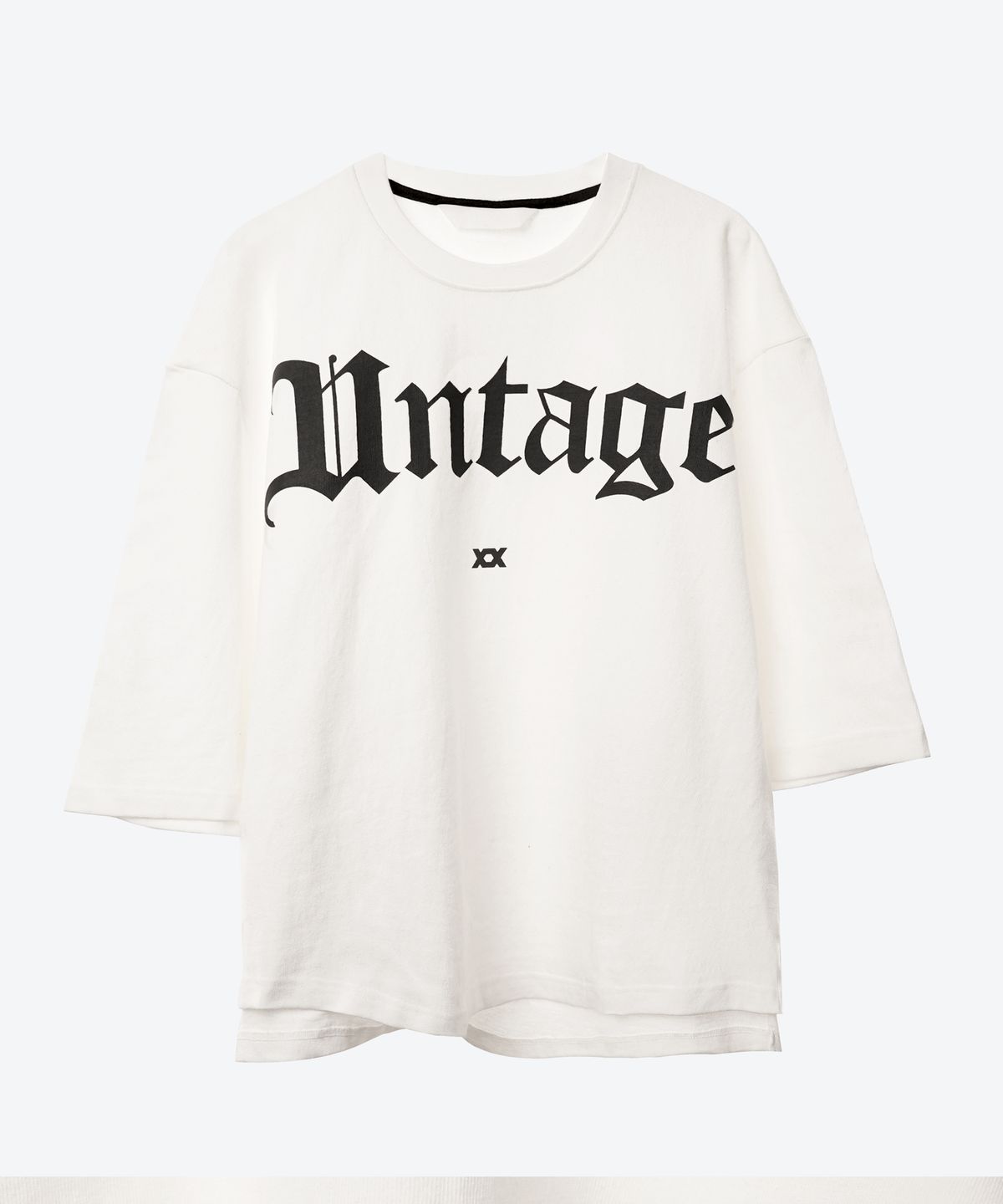 언티지(UNTAGE) 로고 프린트 케이프 반팔 티셔츠[White(UNISEX)]_UTT-ST35