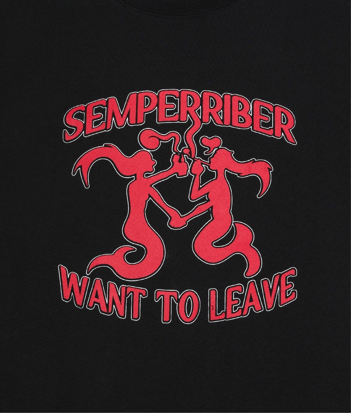 셈퍼리버(SEMPERRIBER) SMOKING MERMAID LAEO TEE (BLACK)