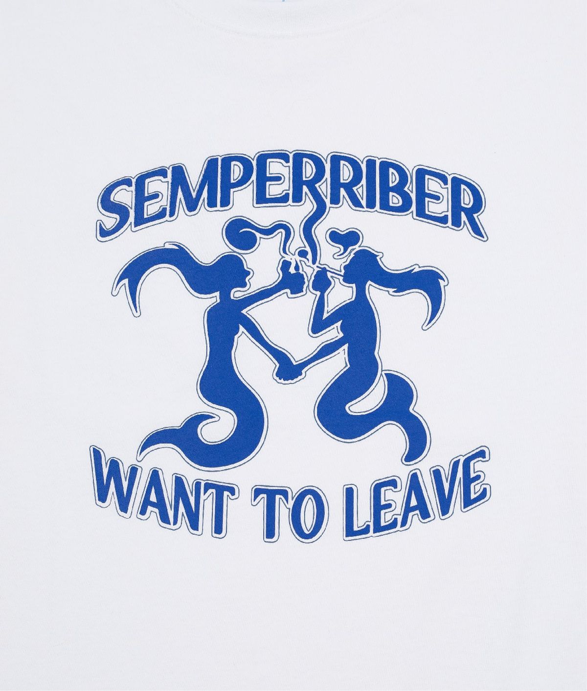 셈퍼리버(SEMPERRIBER) SMOKING MERMAID LAEO TEE (WHITE)
