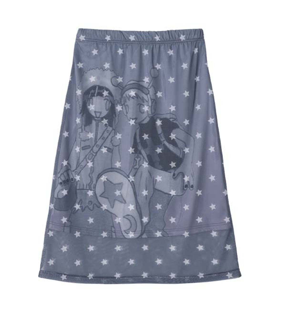 유쓰배쓰(YOUTHBATH) YB x Oliwa Star Print Mesh Graphic Skirt
