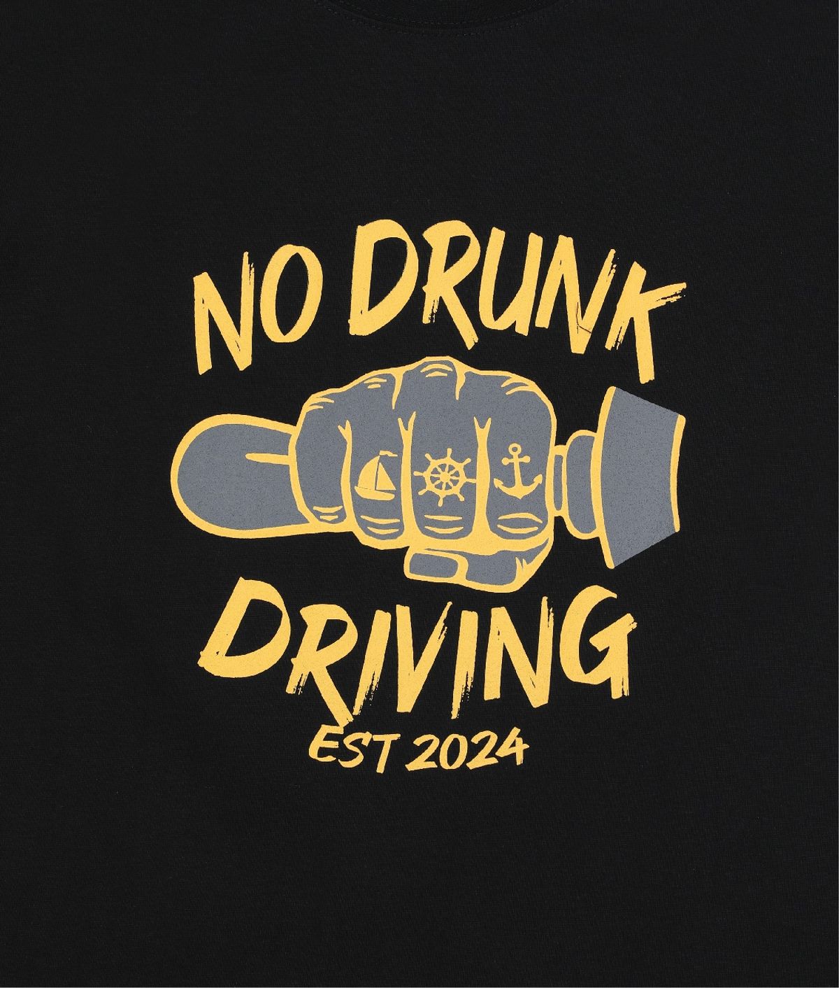 셈퍼리버(SEMPERRIBER) TATTOOED HANDS DRIVING STEERING TEE (BLACK)