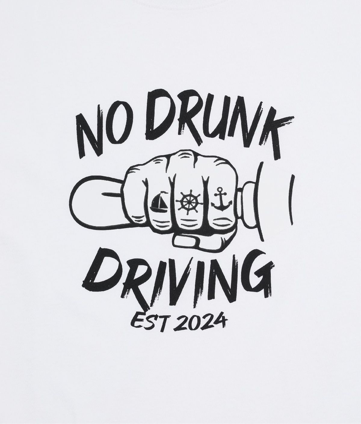 셈퍼리버(SEMPERRIBER) TATTOOED HANDS DRIVING STEERING TEE (WHITE)
