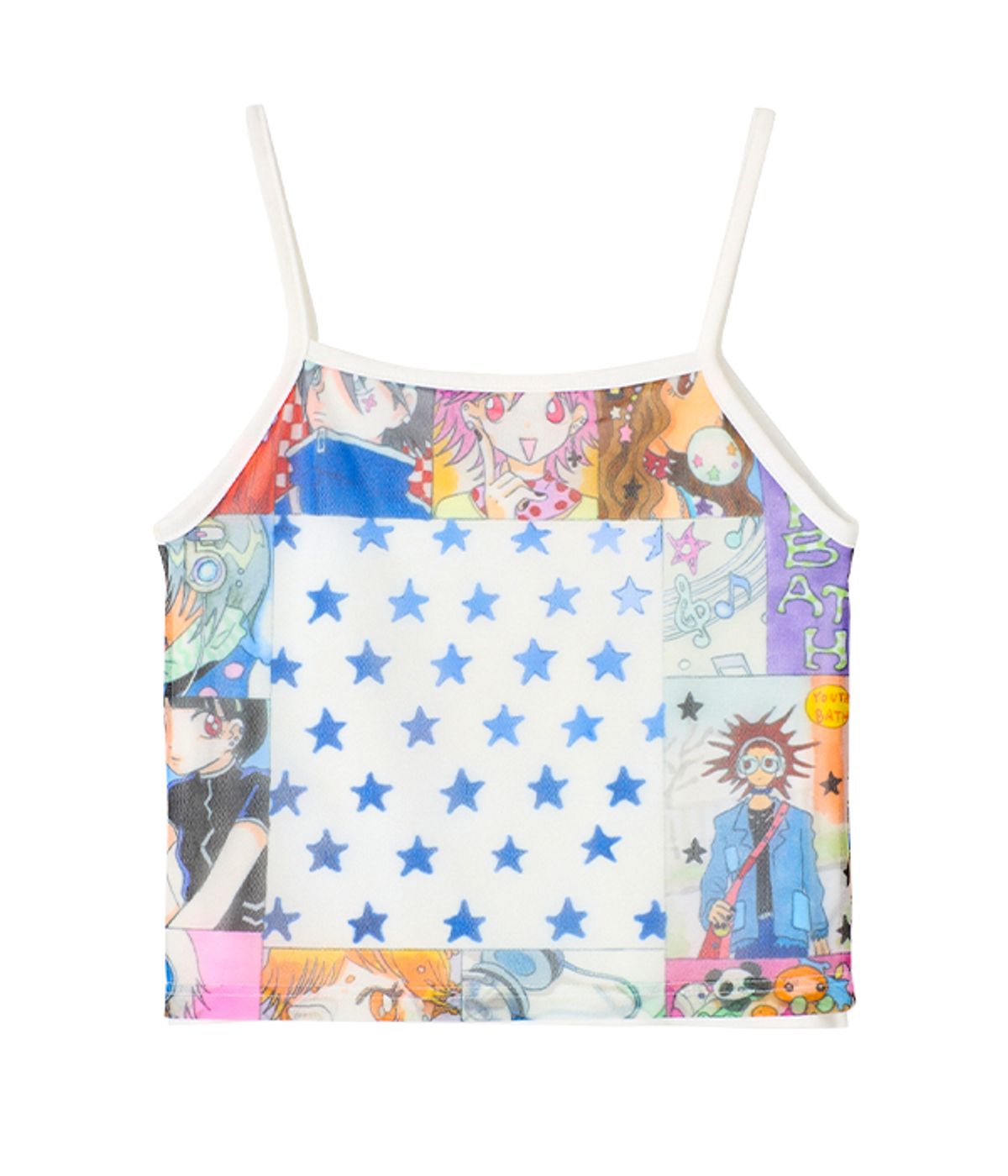 유쓰배쓰(YOUTHBATH) YB x Oliwa Sheer Graphic Mesh Cami