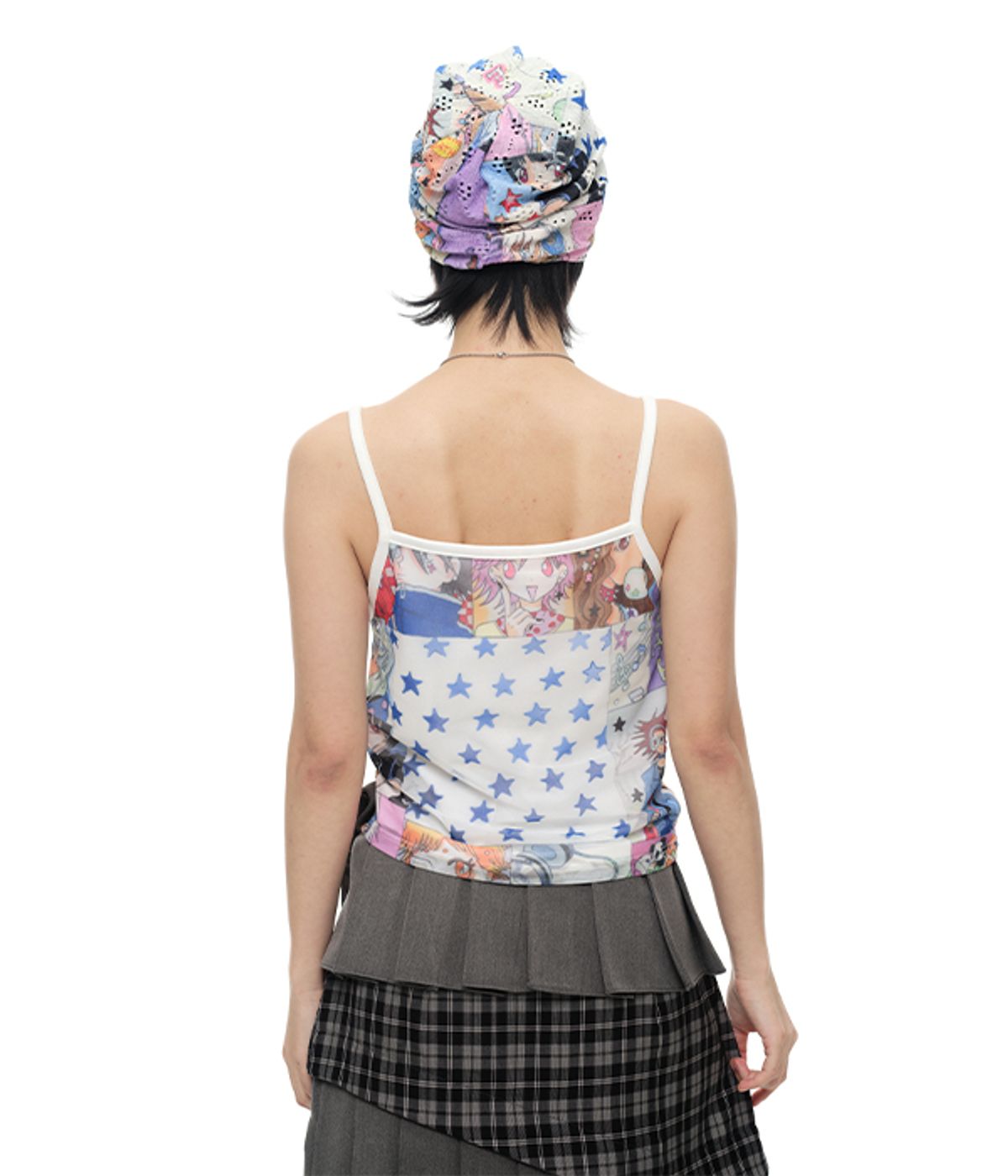 유쓰배쓰(YOUTHBATH) YB x Oliwa Sheer Graphic Mesh Cami