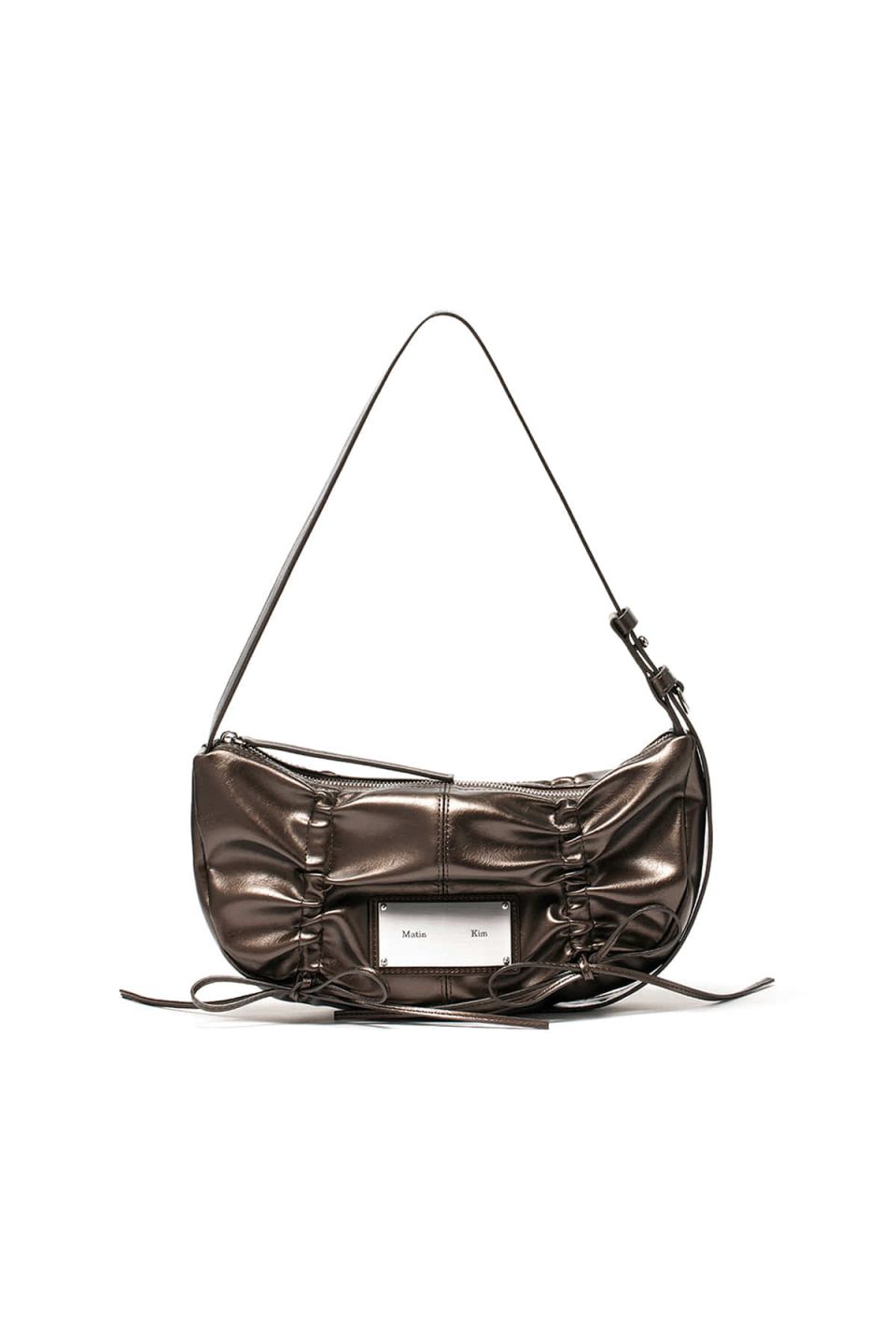 MUSINSA | MATIN KIM HALF SHIRRING RIBBON ROUND BAG IN BRONZE