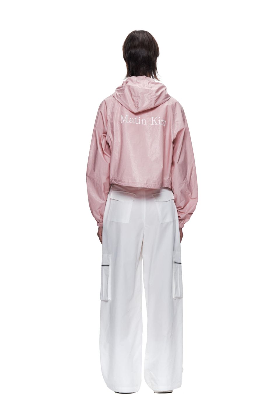 MUSINSA | MATIN KIM MATIN CROP HOODY COATING JUMPER IN PINK