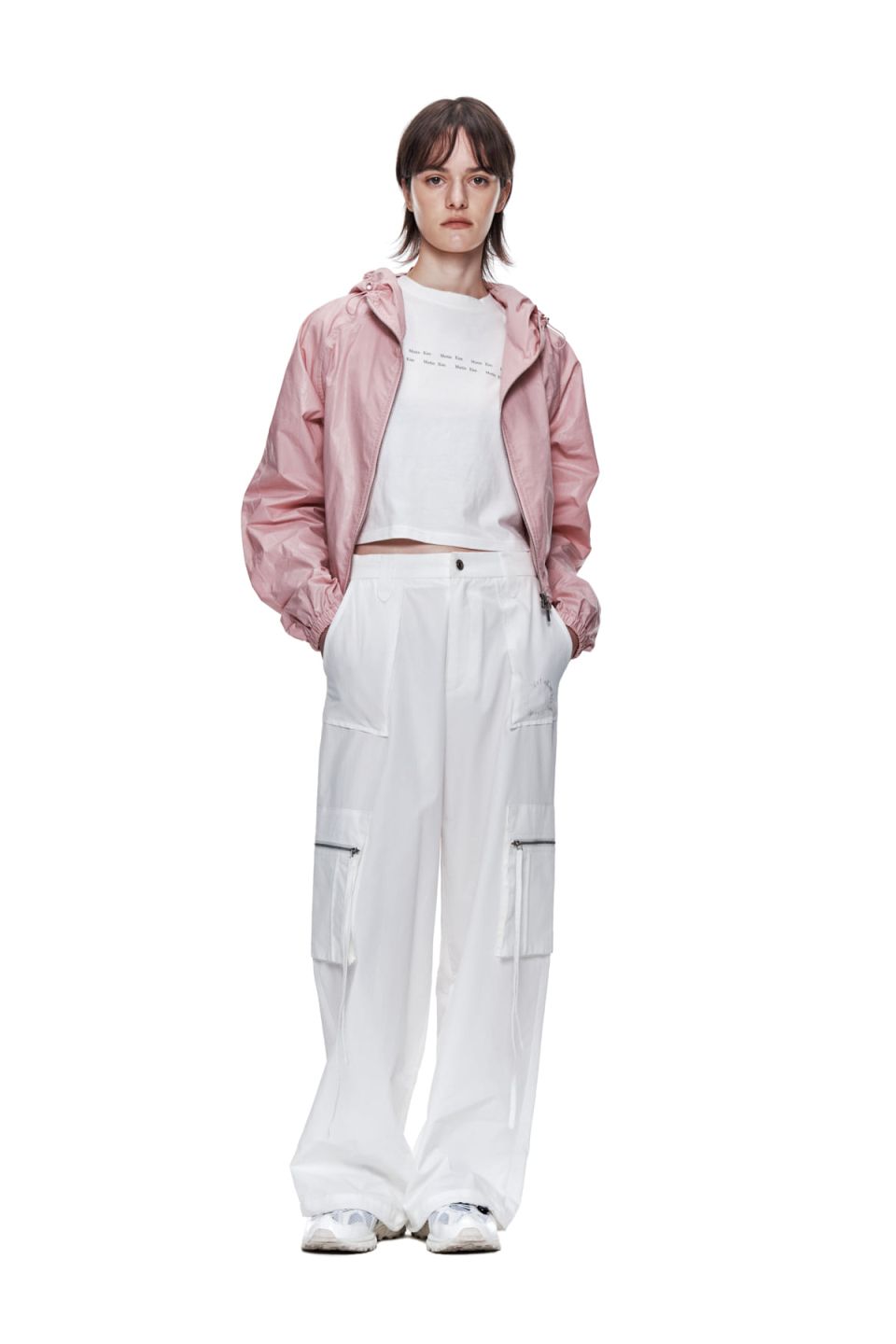 MUSINSA | MATIN KIM MATIN CROP HOODY COATING JUMPER IN PINK