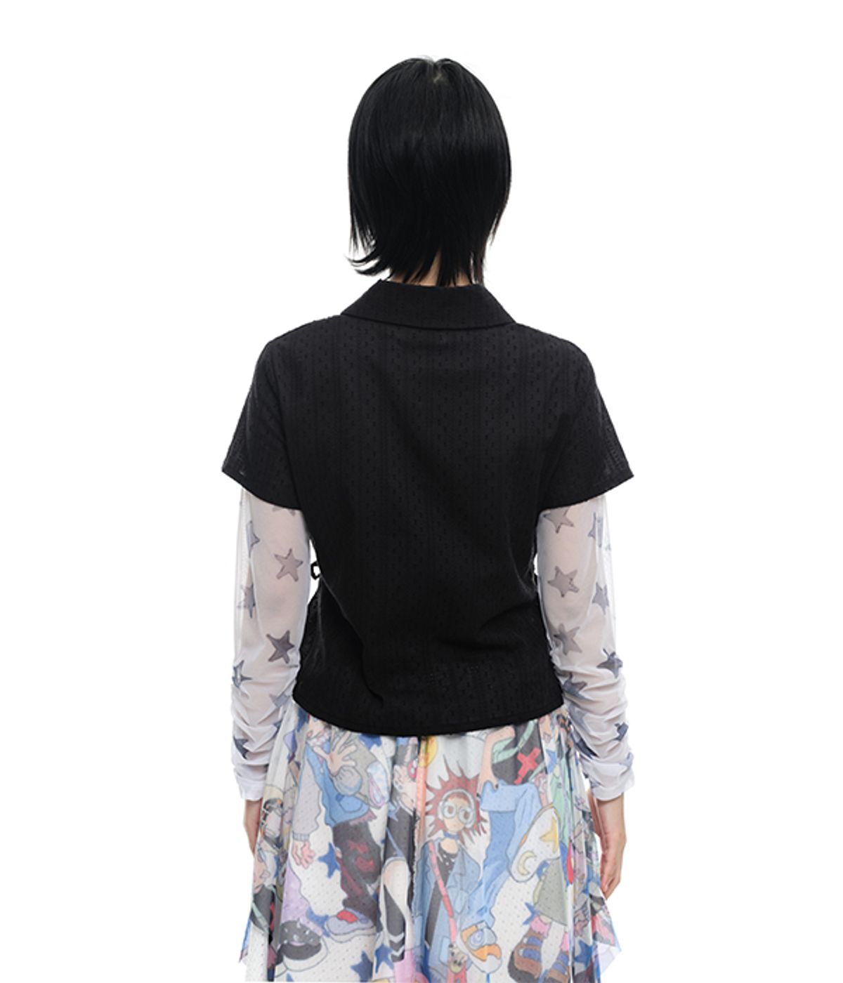 유쓰배쓰(YOUTHBATH) YB x Oliwa Wing Pin Tie Waist Shirt_black