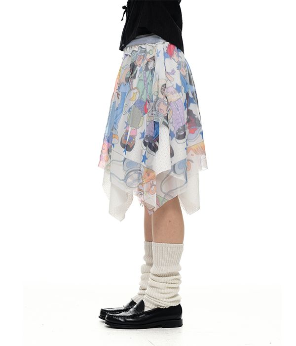 YOUTHBATH oliwa スカート 유쓰배쓰(YOUTHBATH) YB x Oliwa Knit-Mesh Skirt (Reversible