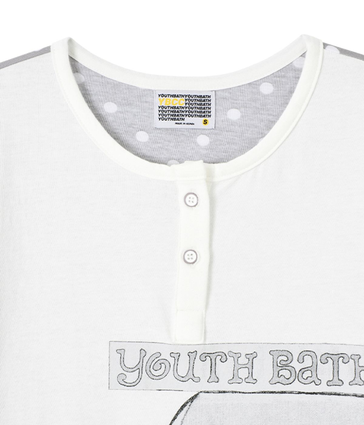 유쓰배쓰(YOUTHBATH) YB x Oliwa Dot Puff Sleeve Henley Top