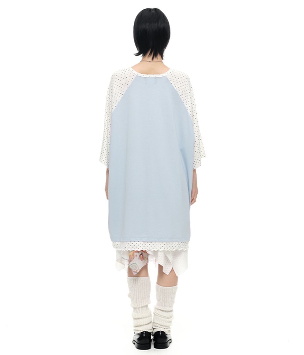 유쓰배쓰(YOUTHBATH) YB x Oliwa Oversized  Dot Raglan Top _Light Blue