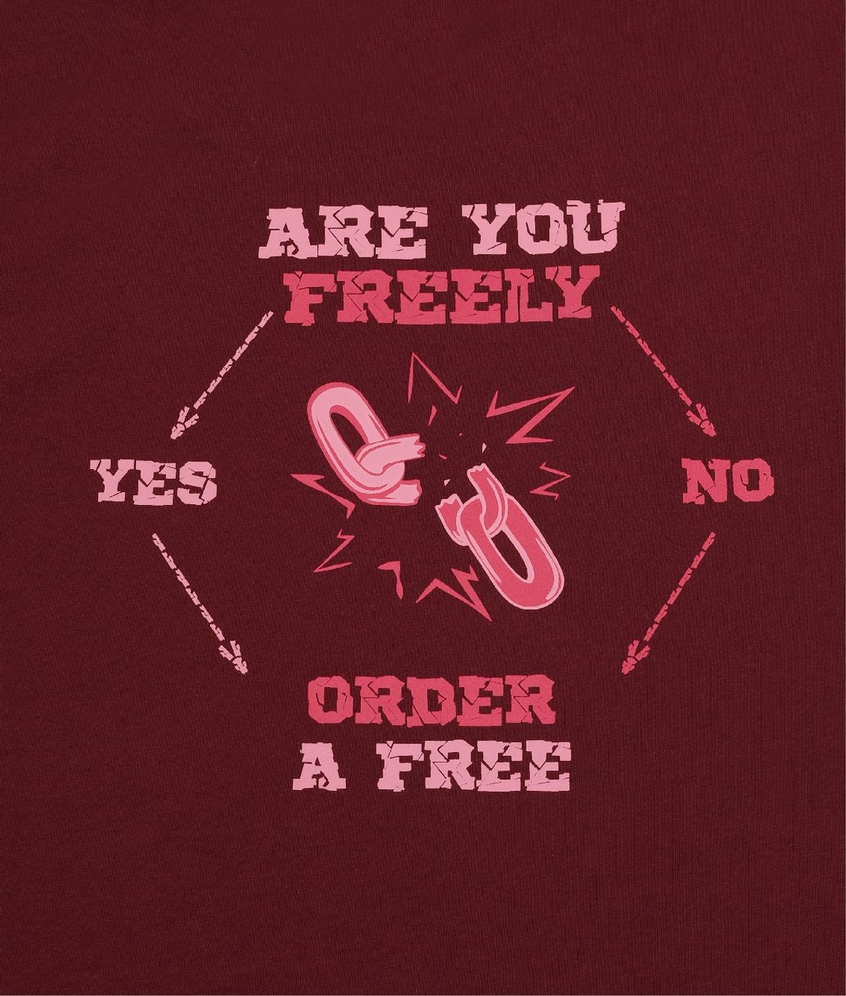 셈퍼리버(SEMPERRIBER) CHOOSE FREEDOM TEE (BURGUNDY)