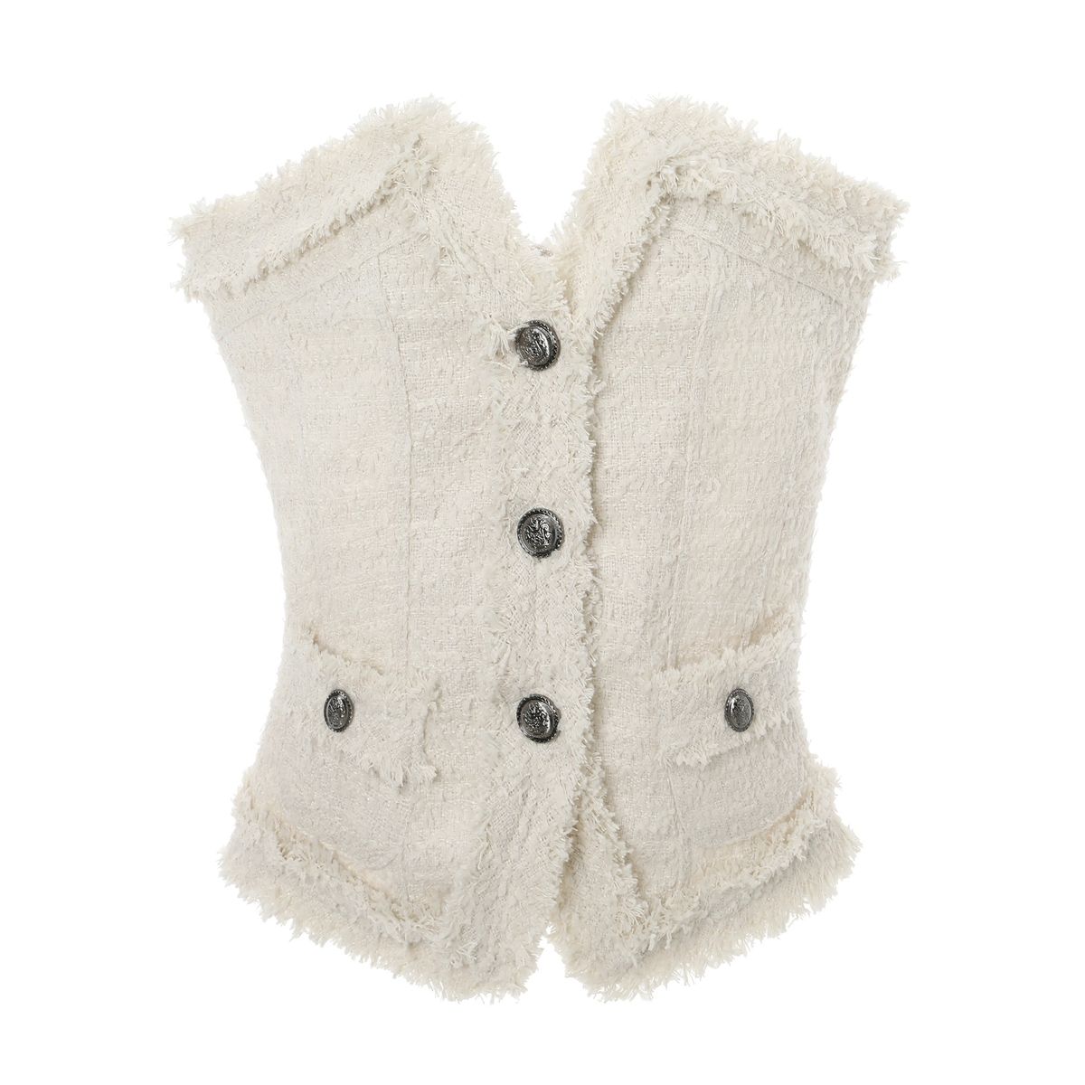 카키포인트(KHAKIPOINT) Antique Tweed Top (ivory)