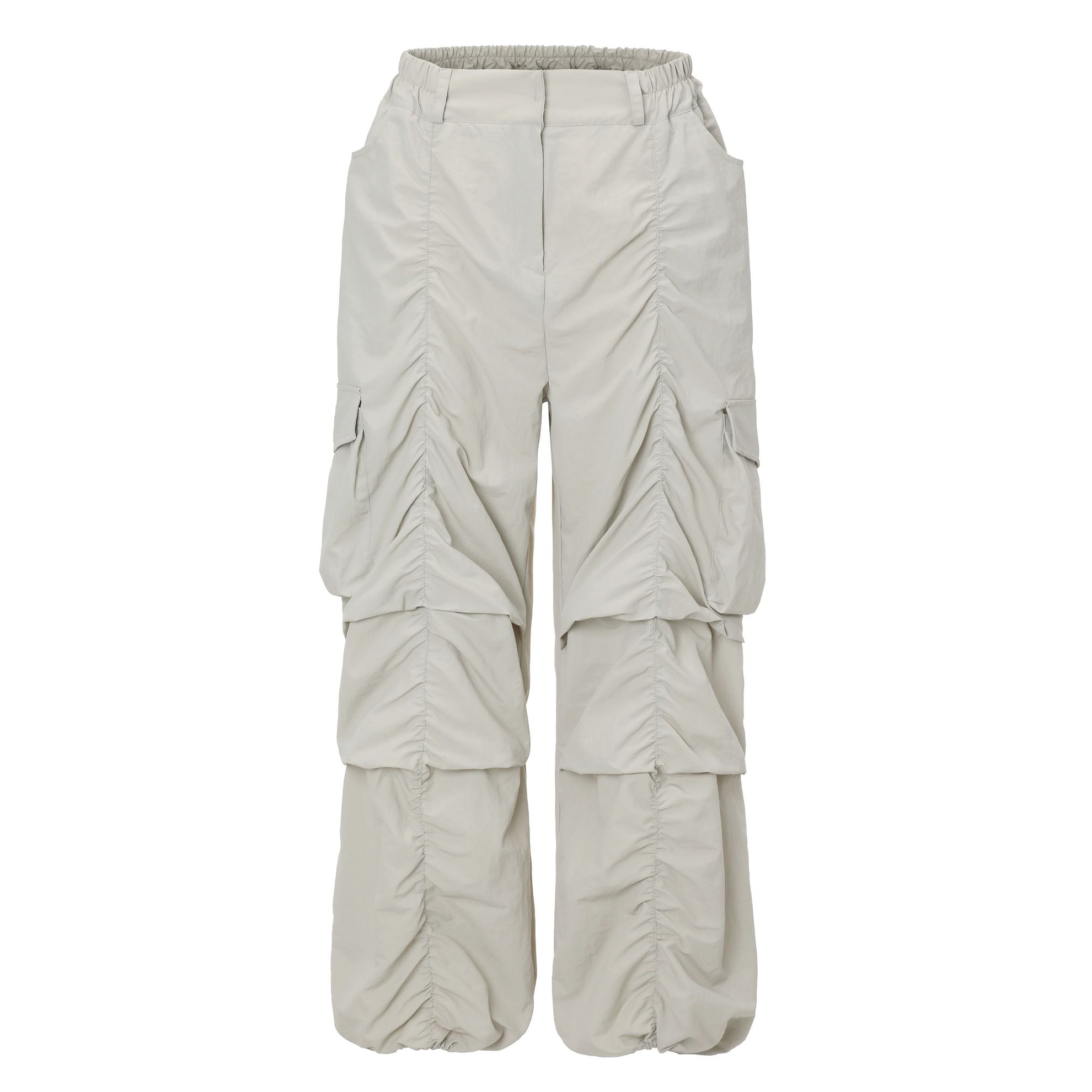 韓国 パラシュートパンツ[KHAKIPOINT] SHIRRING PARACHUTE PANTS MUSINSA | KHAKIPOINT Shirring Parachute Pants (light gray)
