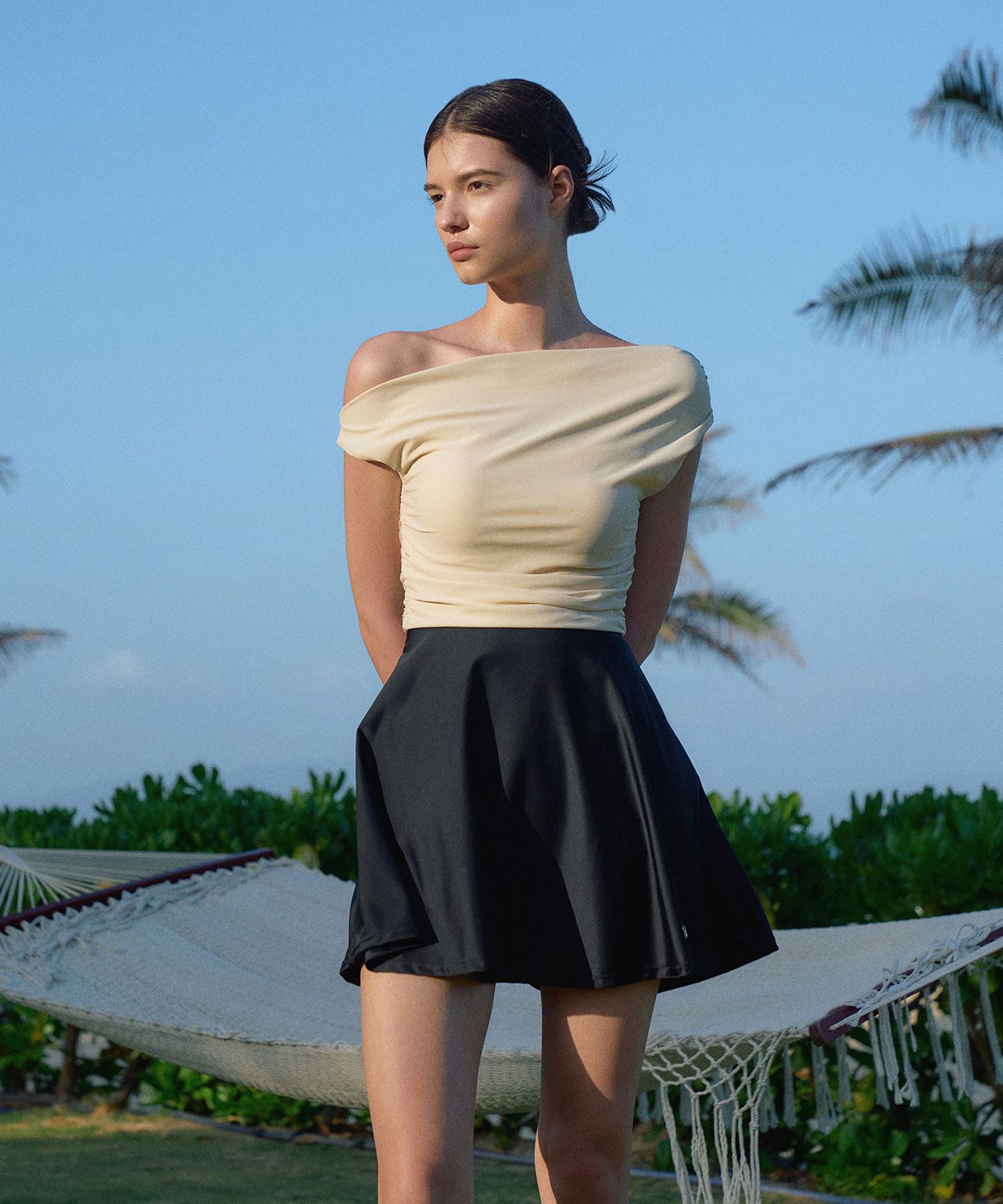 ■LAMEREI■ Unbalance Shirring Swimsuit[LMBDSW238]Black MUSINSA | LAMEREI Unbalance Shirring Swimsuit[LMBDSW238]-Black