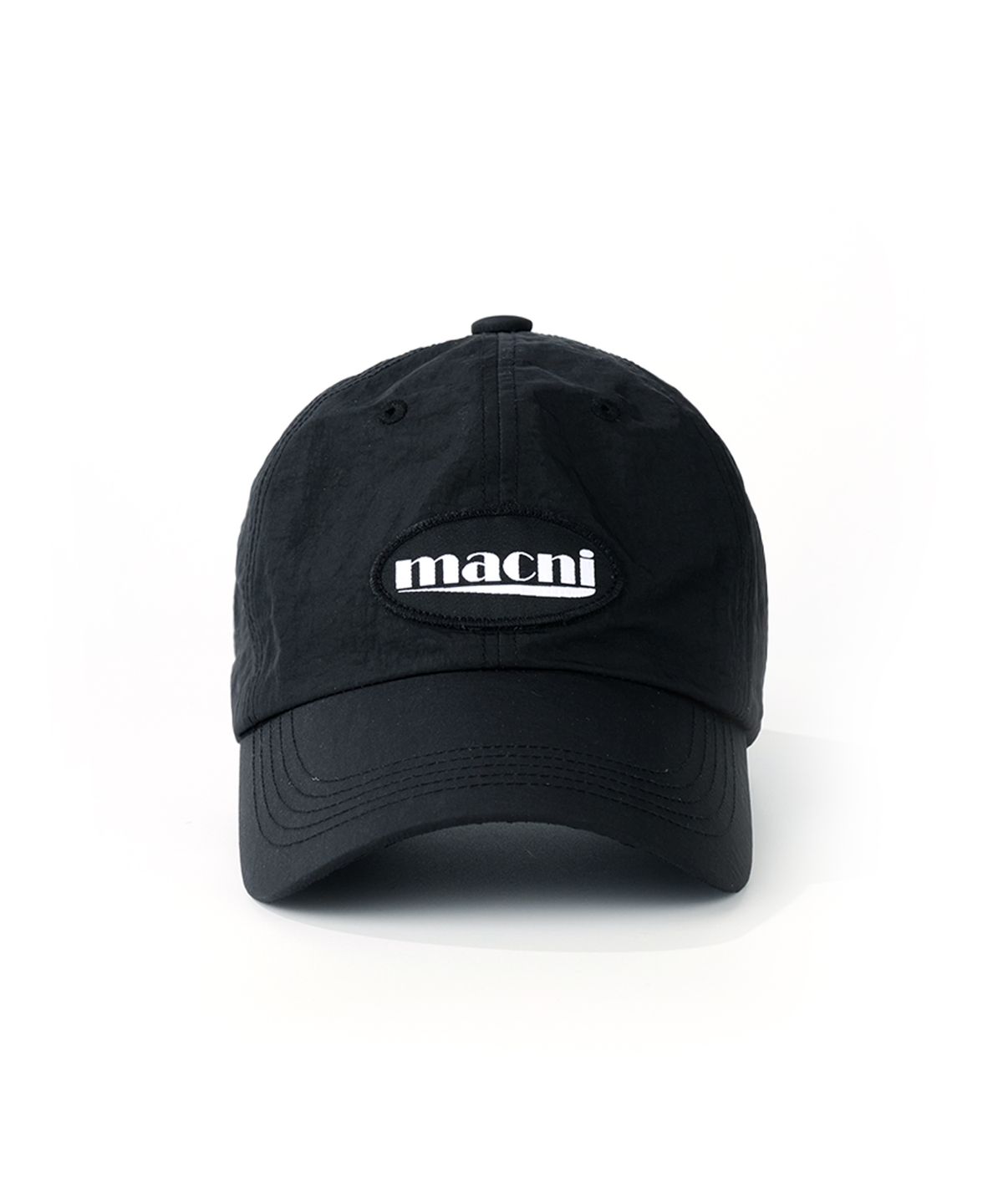 마크니(MACNI) LOGO PATCH NYLON DEEP CAP BLACK