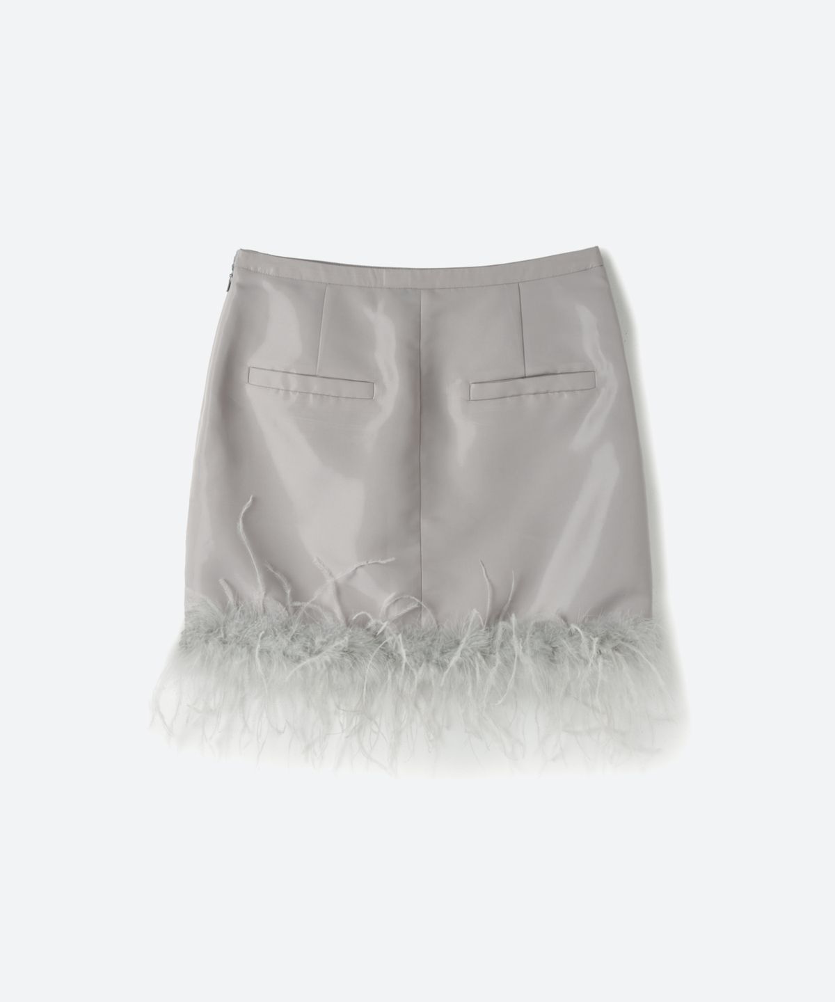 문선 아카이브(MOONSUN ARCHIVE) Ostrich Hair Mini Skirt / Silver