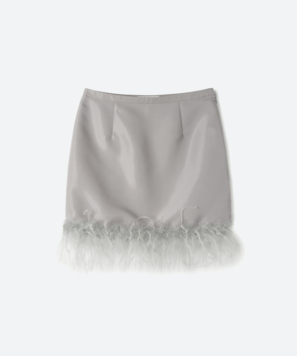 문선 아카이브(MOONSUN ARCHIVE) Ostrich Hair Mini Skirt / Silver