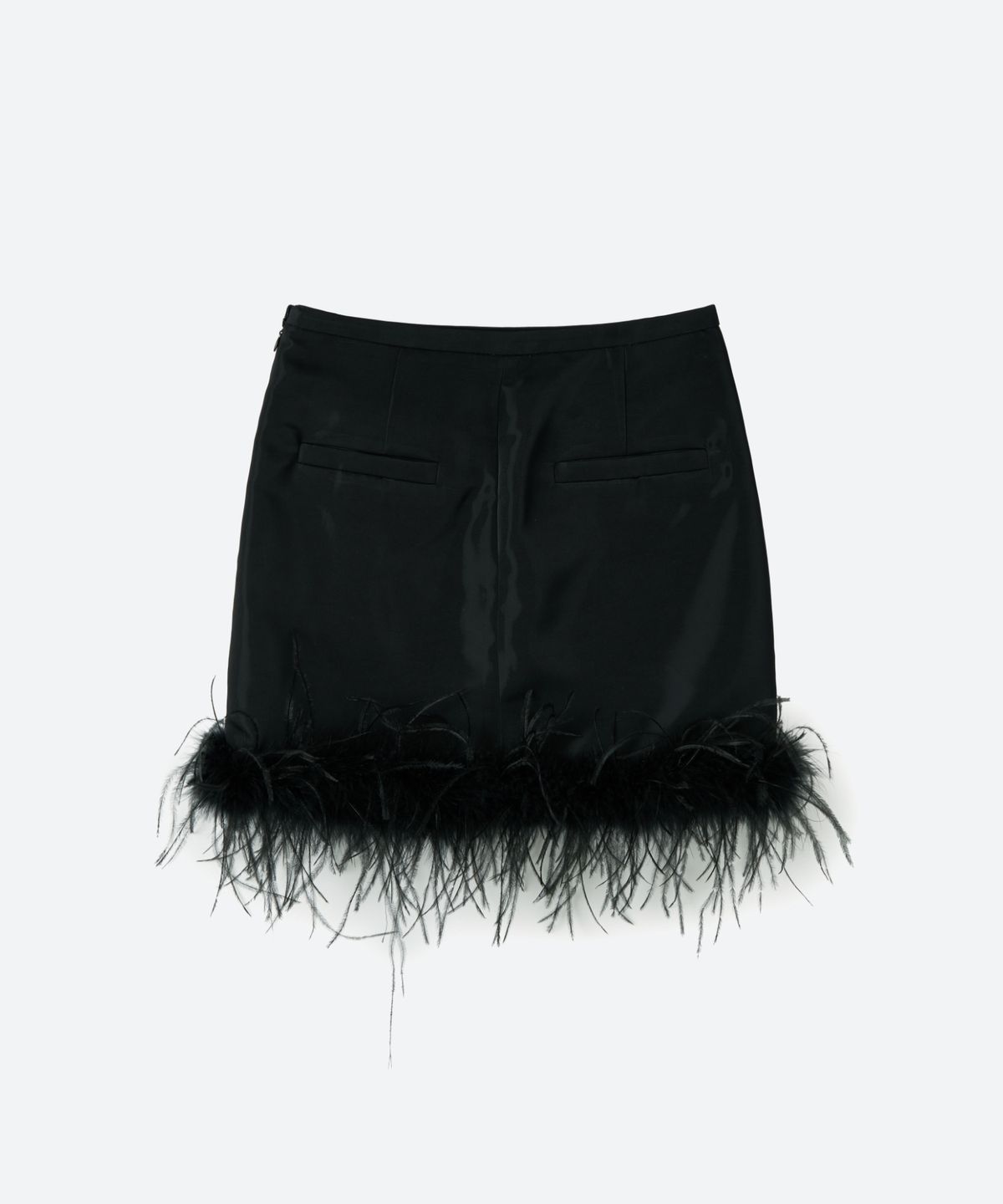 문선 아카이브(MOONSUN ARCHIVE) Ostrich Hair Mini Skirt / Black