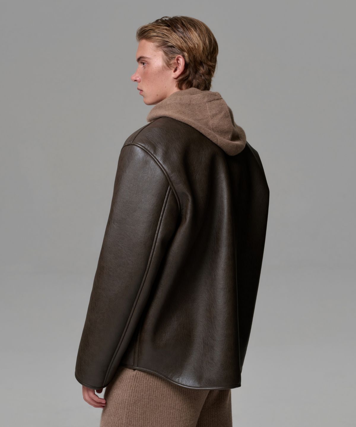 이알에이(ERA) MEN CLASSIC FAUX SHEARLING JACKET - BROWN