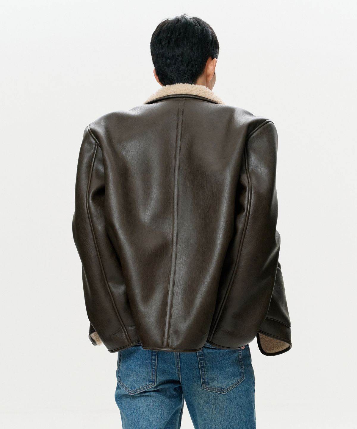이알에이(ERA) MEN CLASSIC FAUX SHEARLING JACKET - BROWN