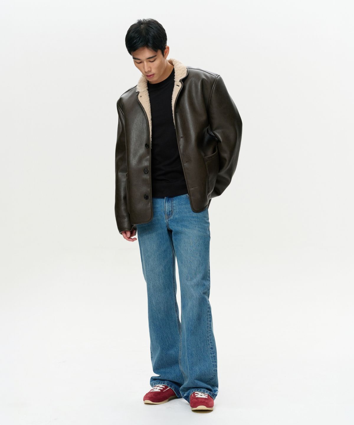 이알에이(ERA) MEN CLASSIC FAUX SHEARLING JACKET - BROWN