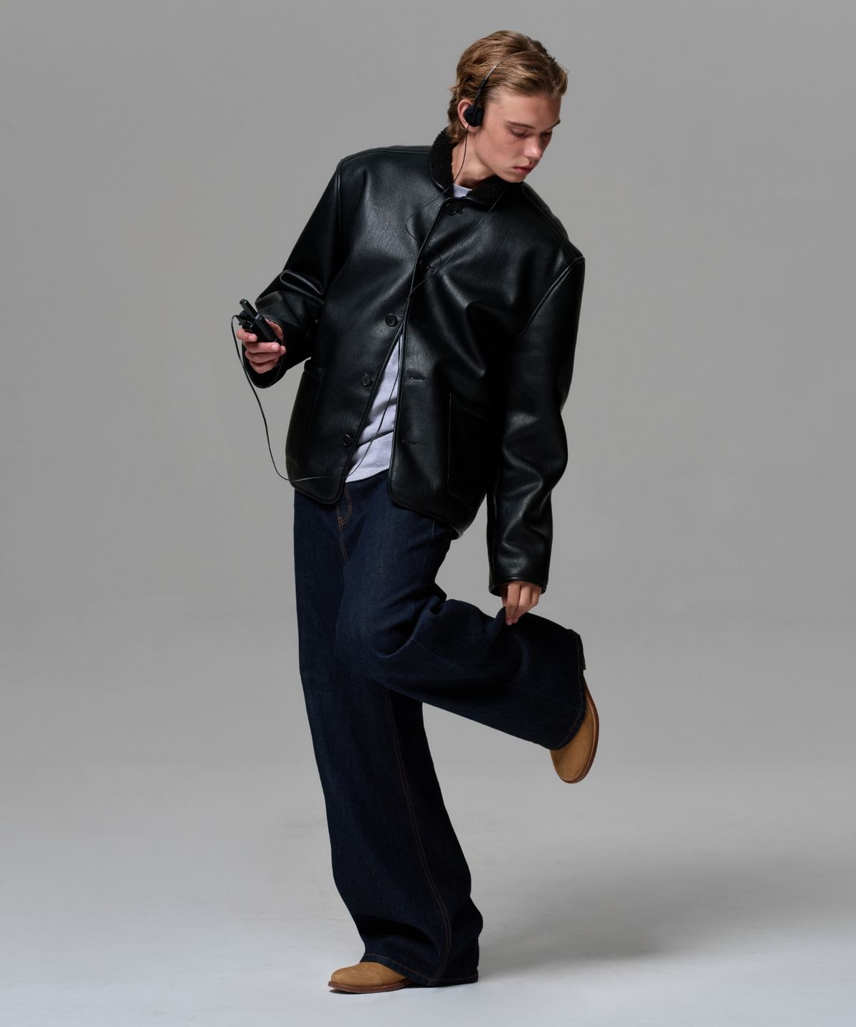 이알에이(ERA) MEN CLASSIC FAUX SHEARLING JACKET - BLACK