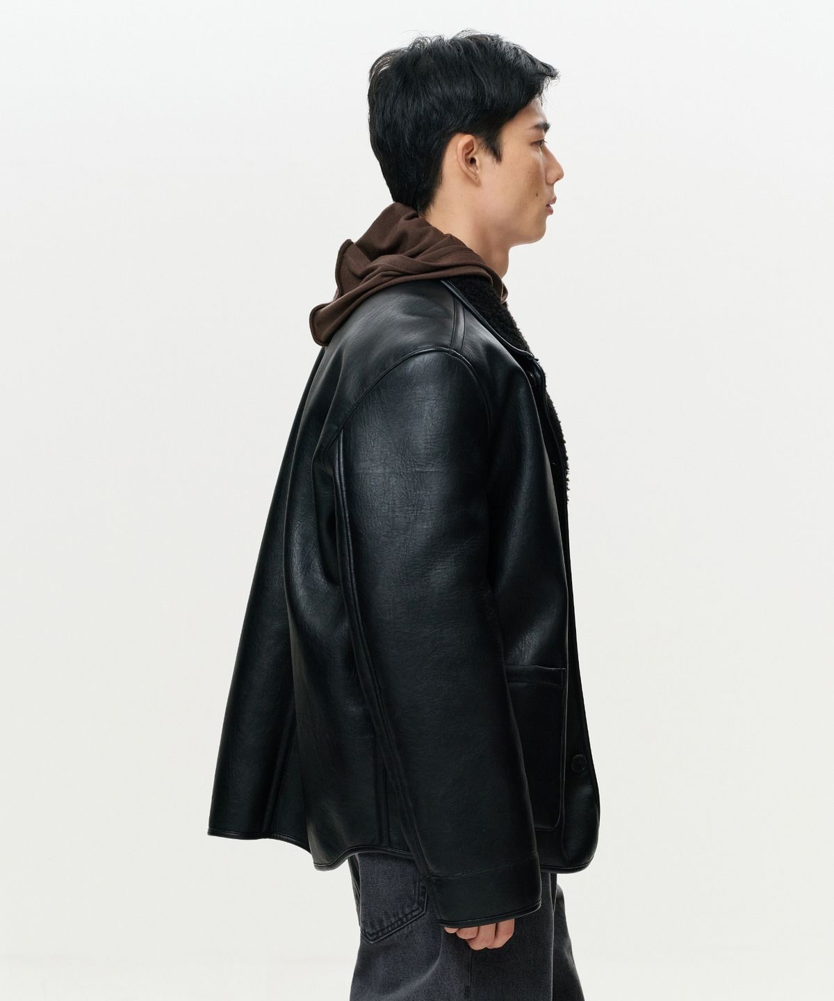 이알에이(ERA) MEN CLASSIC FAUX SHEARLING JACKET - BLACK