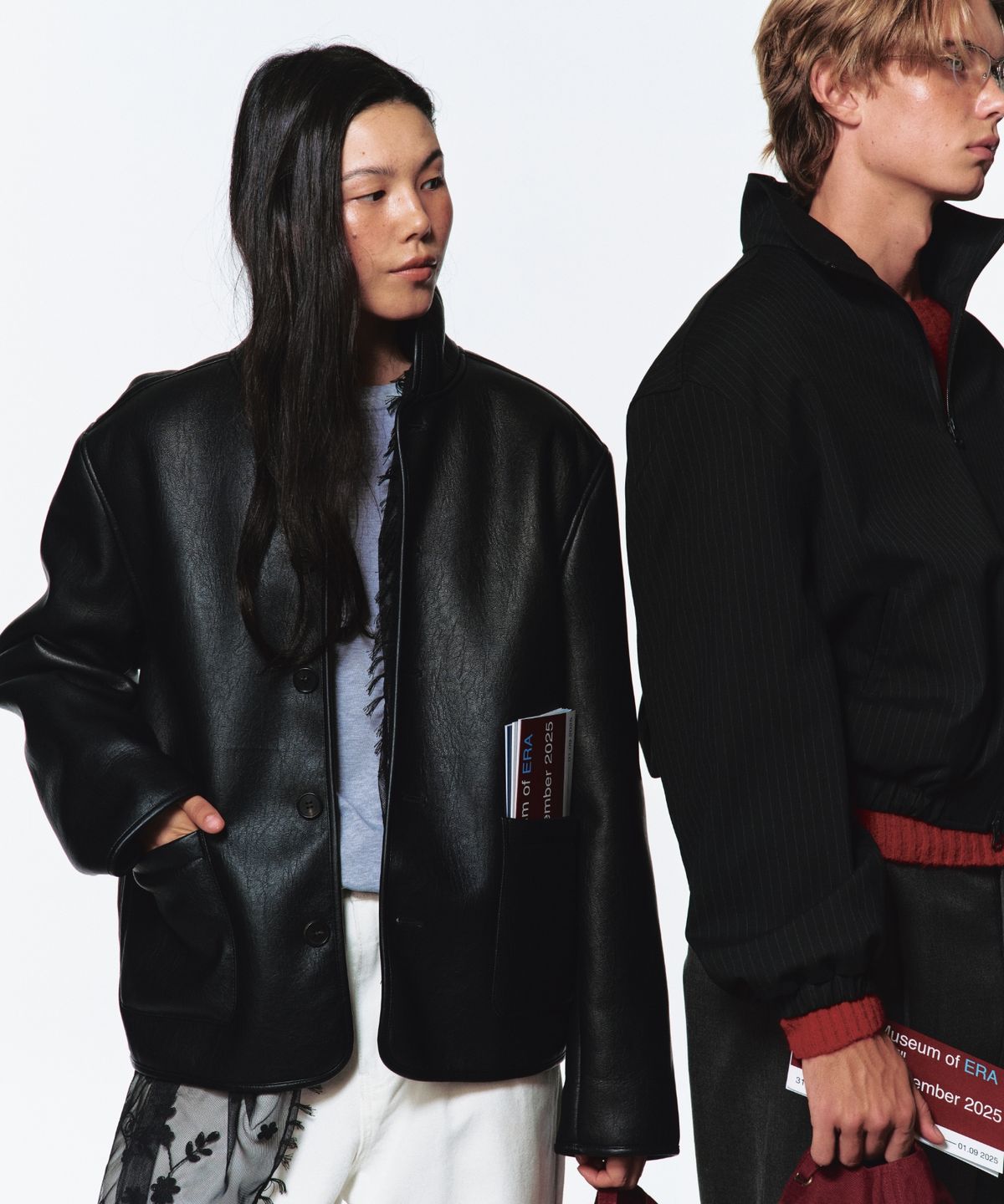 이알에이(ERA) WOMEN CLASSIC FAUX SHEARLING JACKET - BLACK