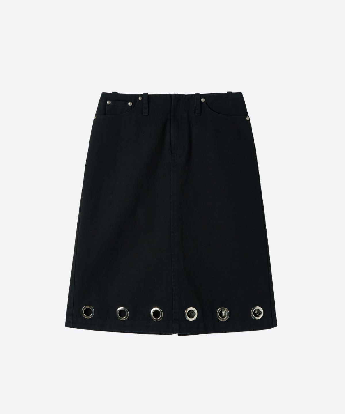 문선 아카이브(MOONSUN ARCHIVE) Eyelet Midi Skirt / Black