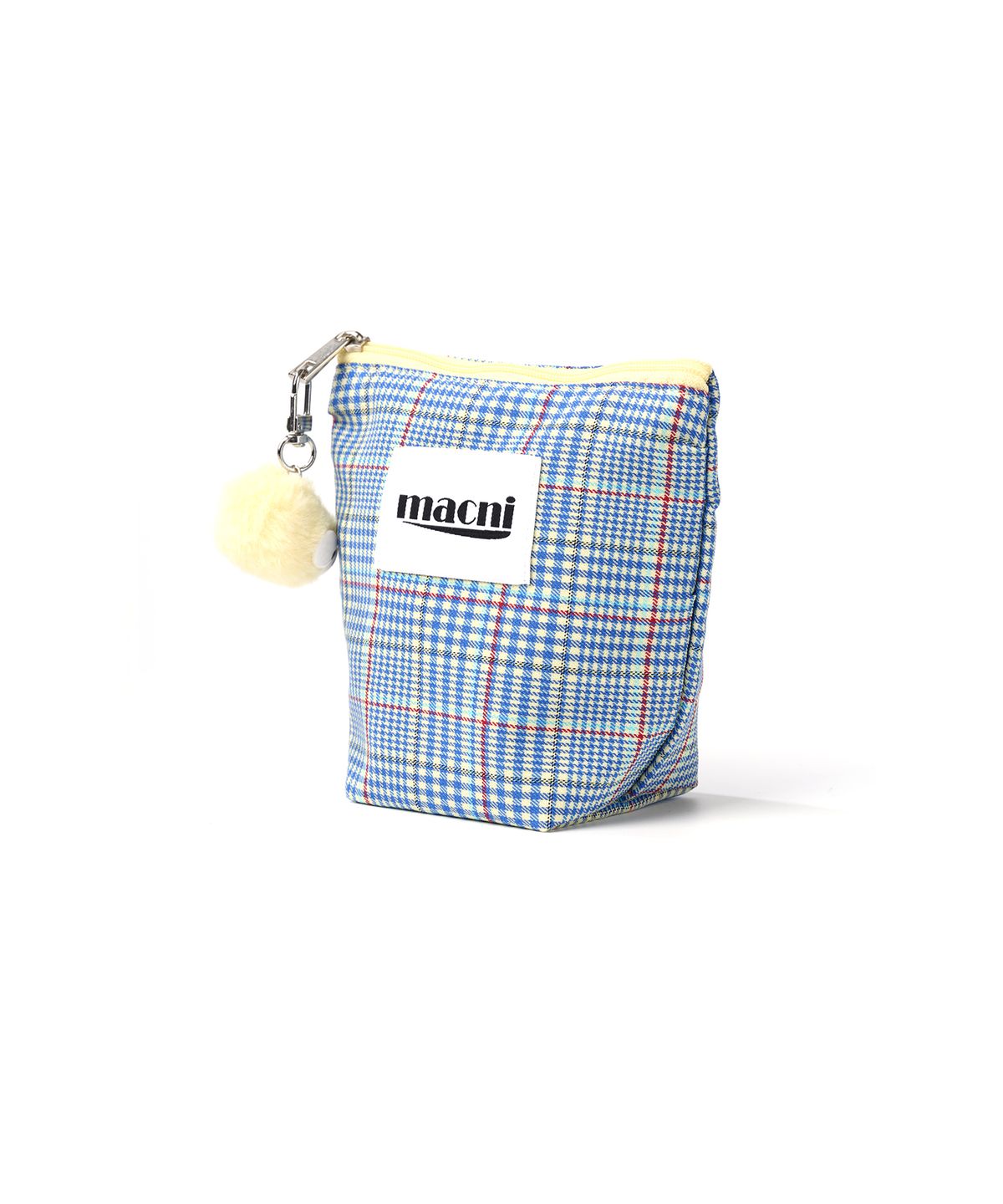 마크니(MACNI) CHECKER STANDY POUCH LEMON