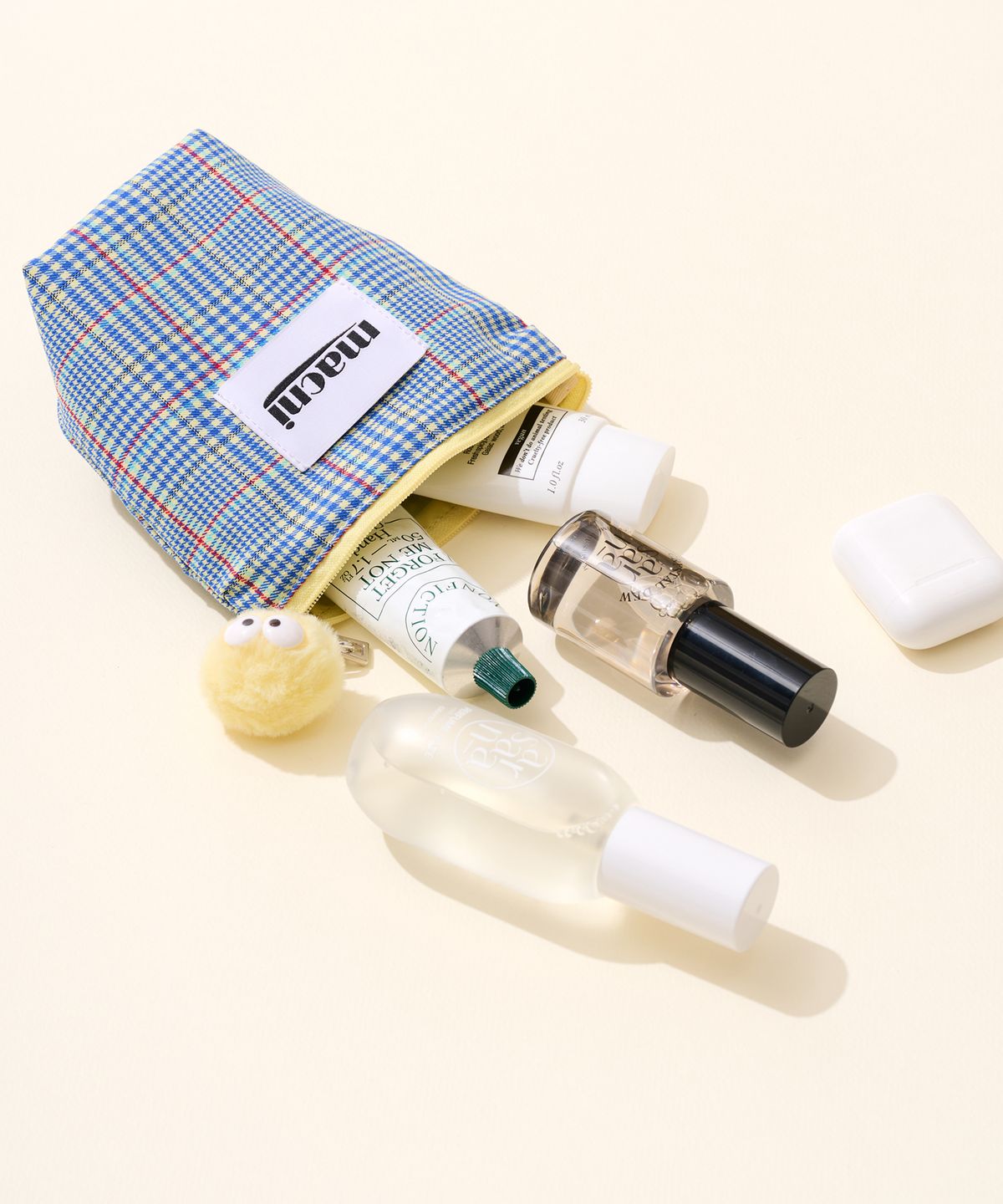 마크니(MACNI) CHECKER STANDY POUCH LEMON