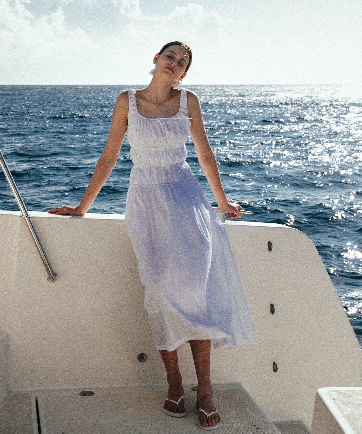 라메레이(LAMEREI) Banding Sleeveless Dress[LMBESUDR5801]-White