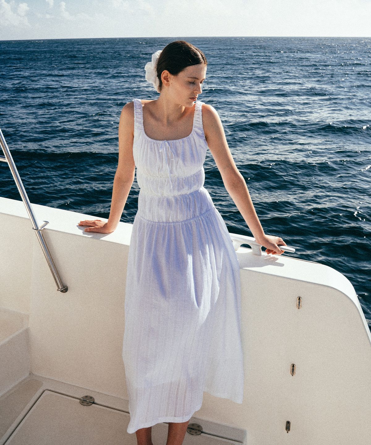 라메레이(LAMEREI) Banding Sleeveless Dress[LMBESUDR5801]-White