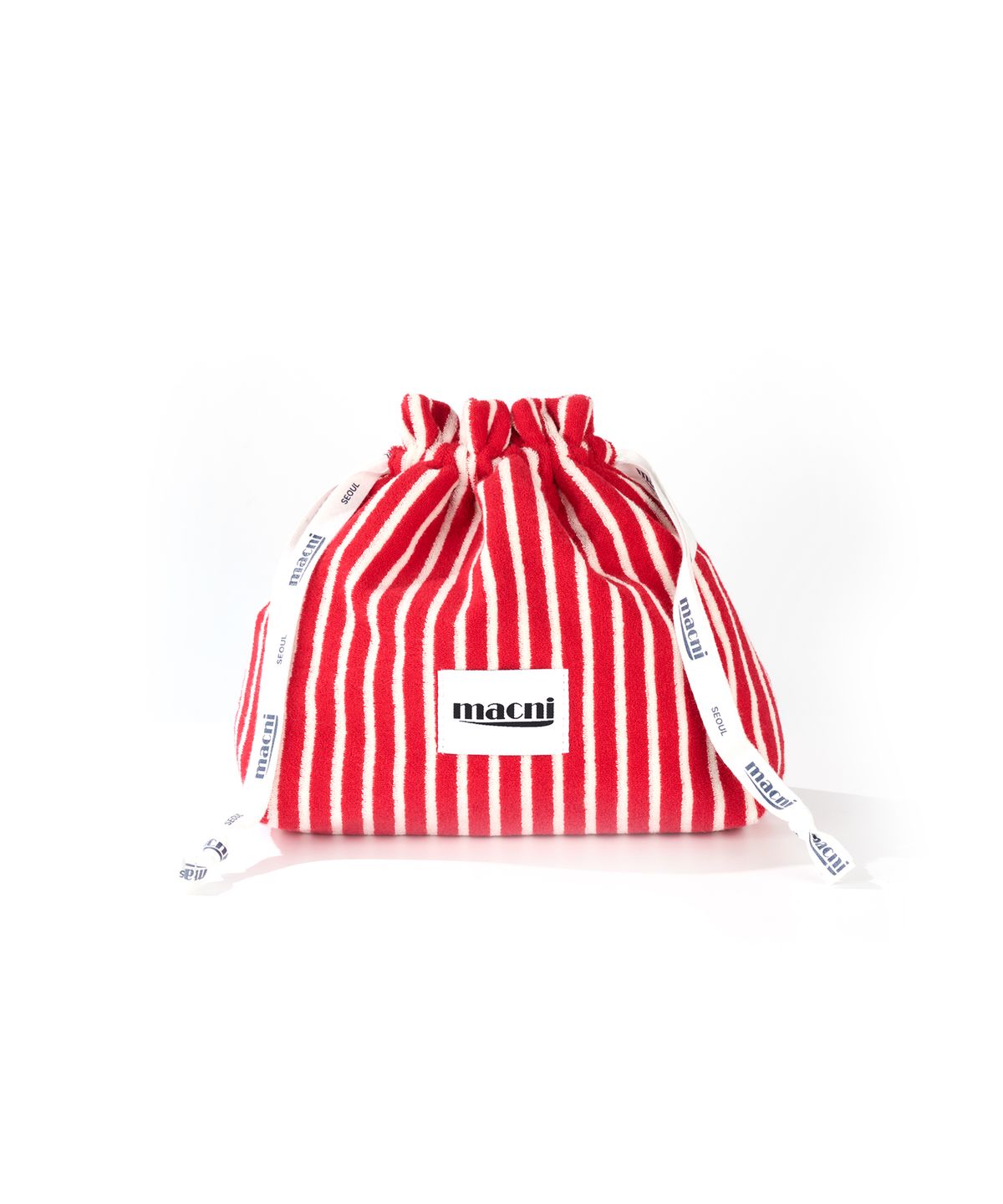 마크니(MACNI) TERRY STRING POUCH BAG RED