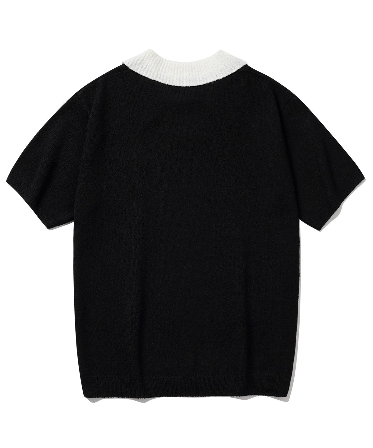 그레이블러밧(GRAYBLVD) 글로우 오픈 카라 니트 반팔 GKBST32 (BLACK)