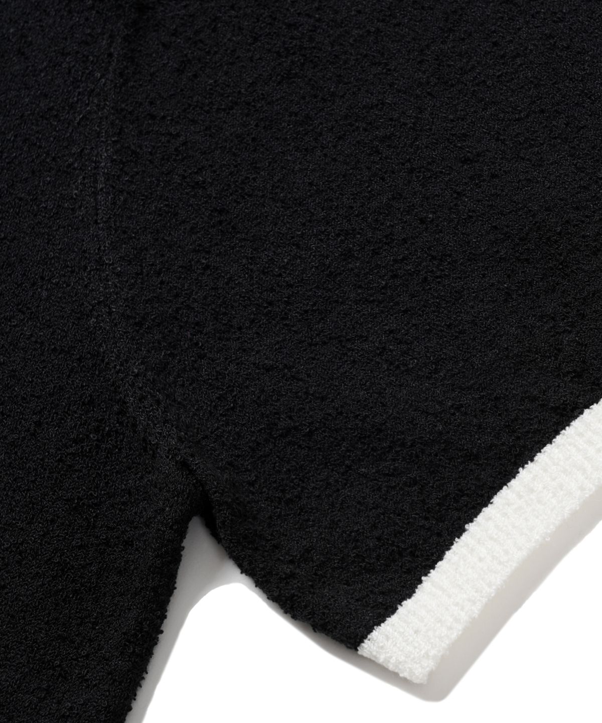 그레이블러밧(GRAYBLVD) 아라스 링거 니트 반팔 GKBST33 (BLACK)