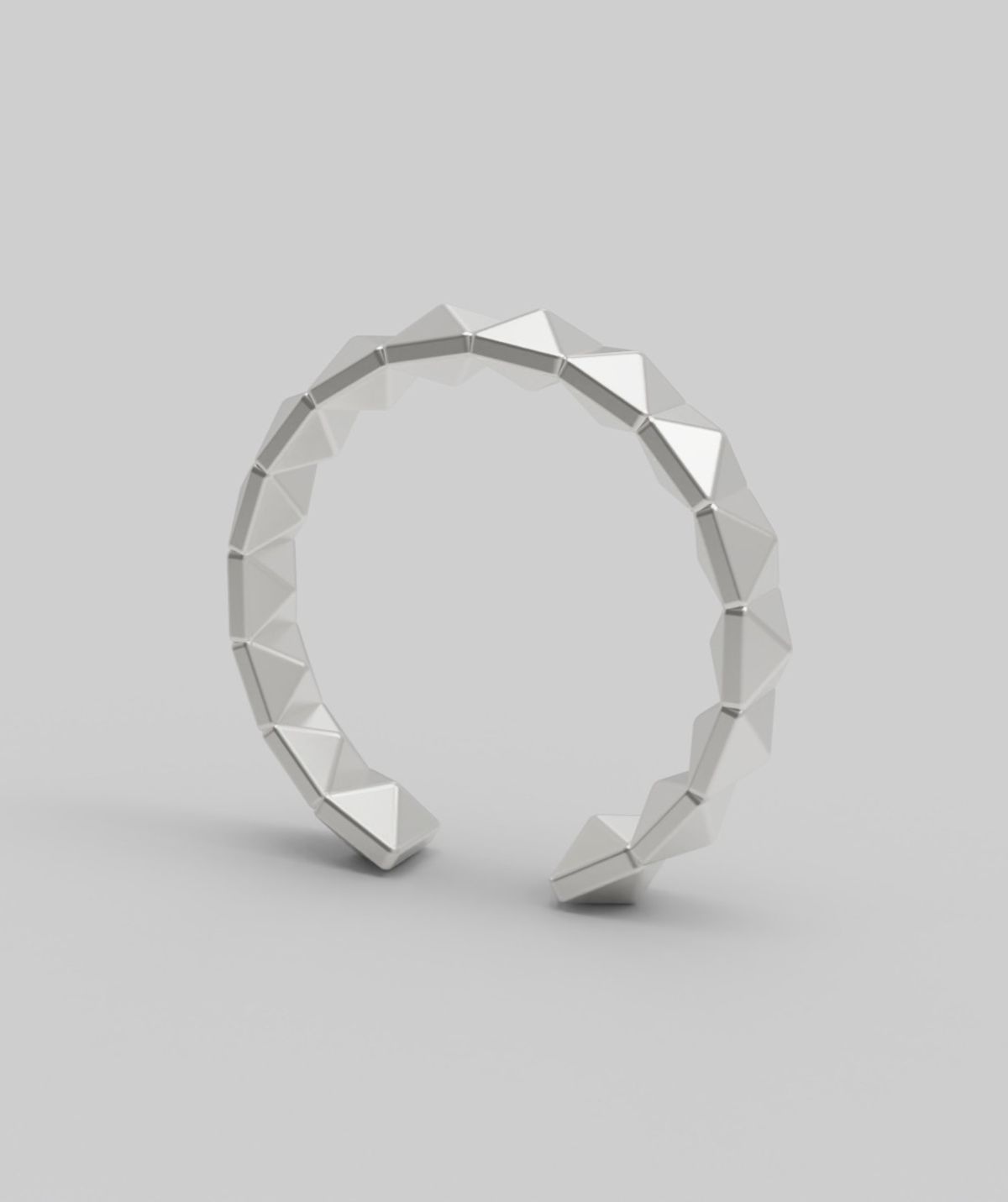 르네오브제(RENEOBJET) MOD  DUAL PYRAMIDS EARCUFF  [STERLING SILVER] 실버 925 포인트 이어커프 실버 귀걸이