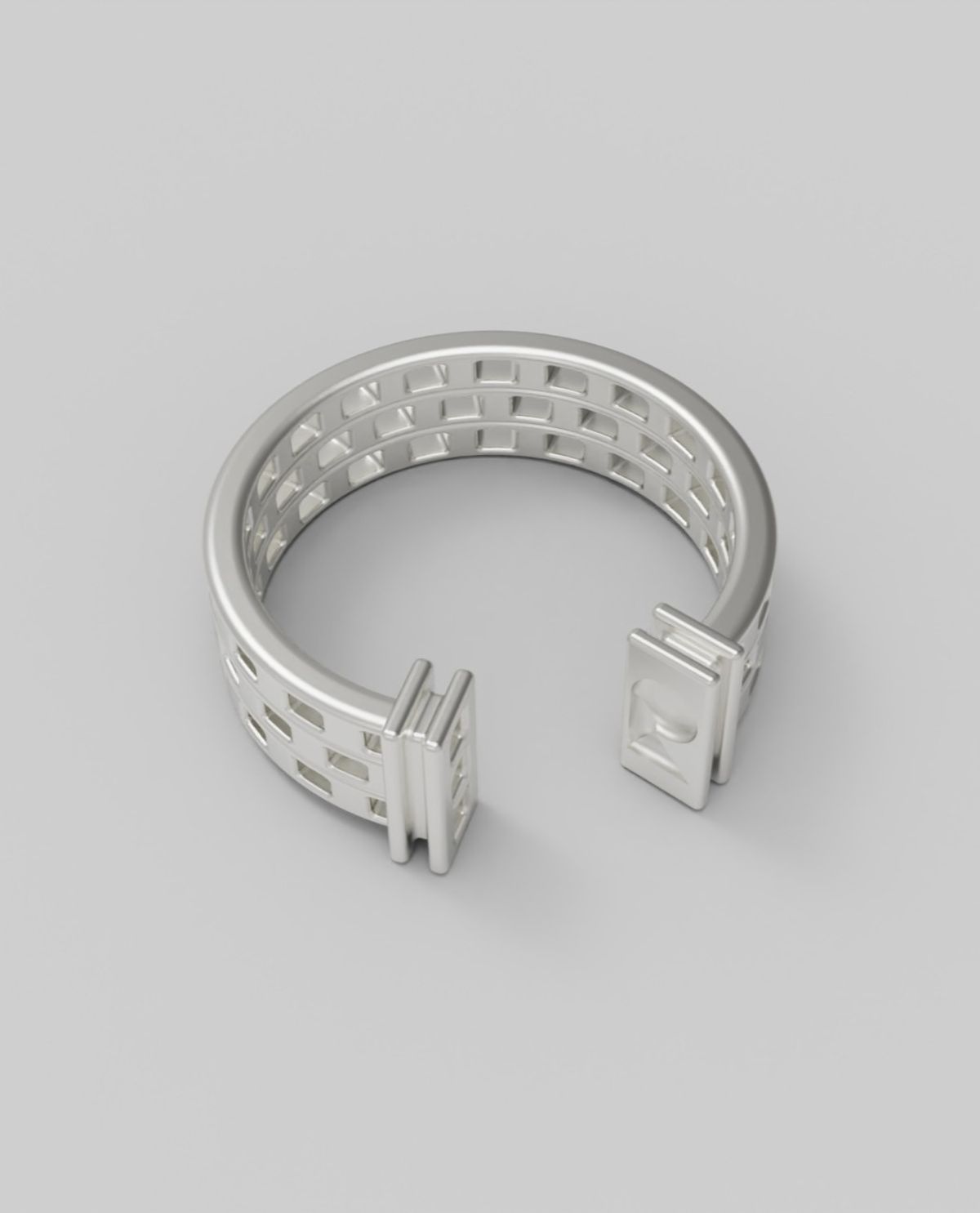 르네오브제(RENEOBJET) WIN  SQUARE EARCUFF (3 ROWS)  [925 STERLING SILVER]  이어커프 925 포인트 귀걸이