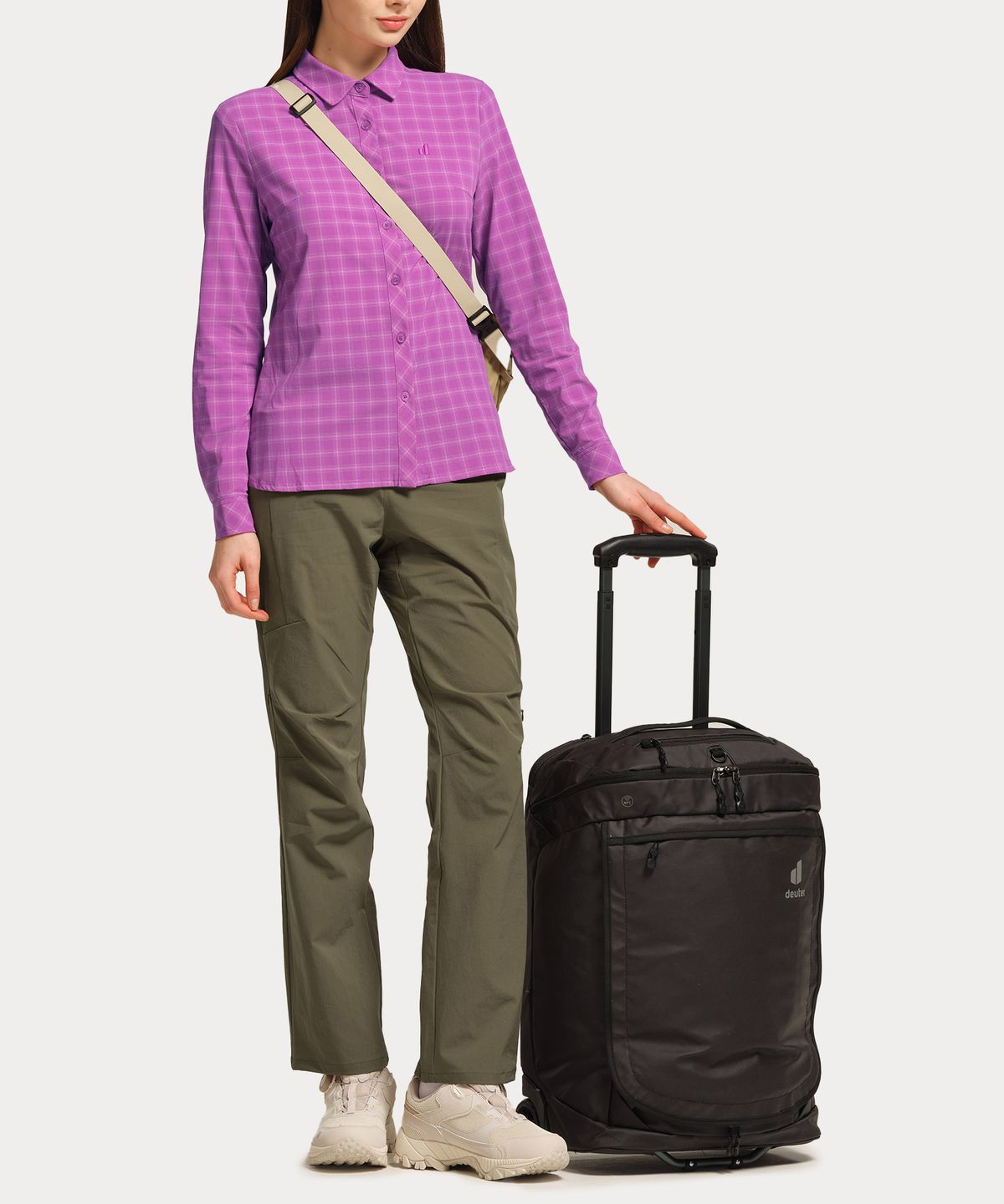 도이터(DEUTER) 큐브 체크 Nylon 4Way Stretch 긴팔 셔츠 (여)