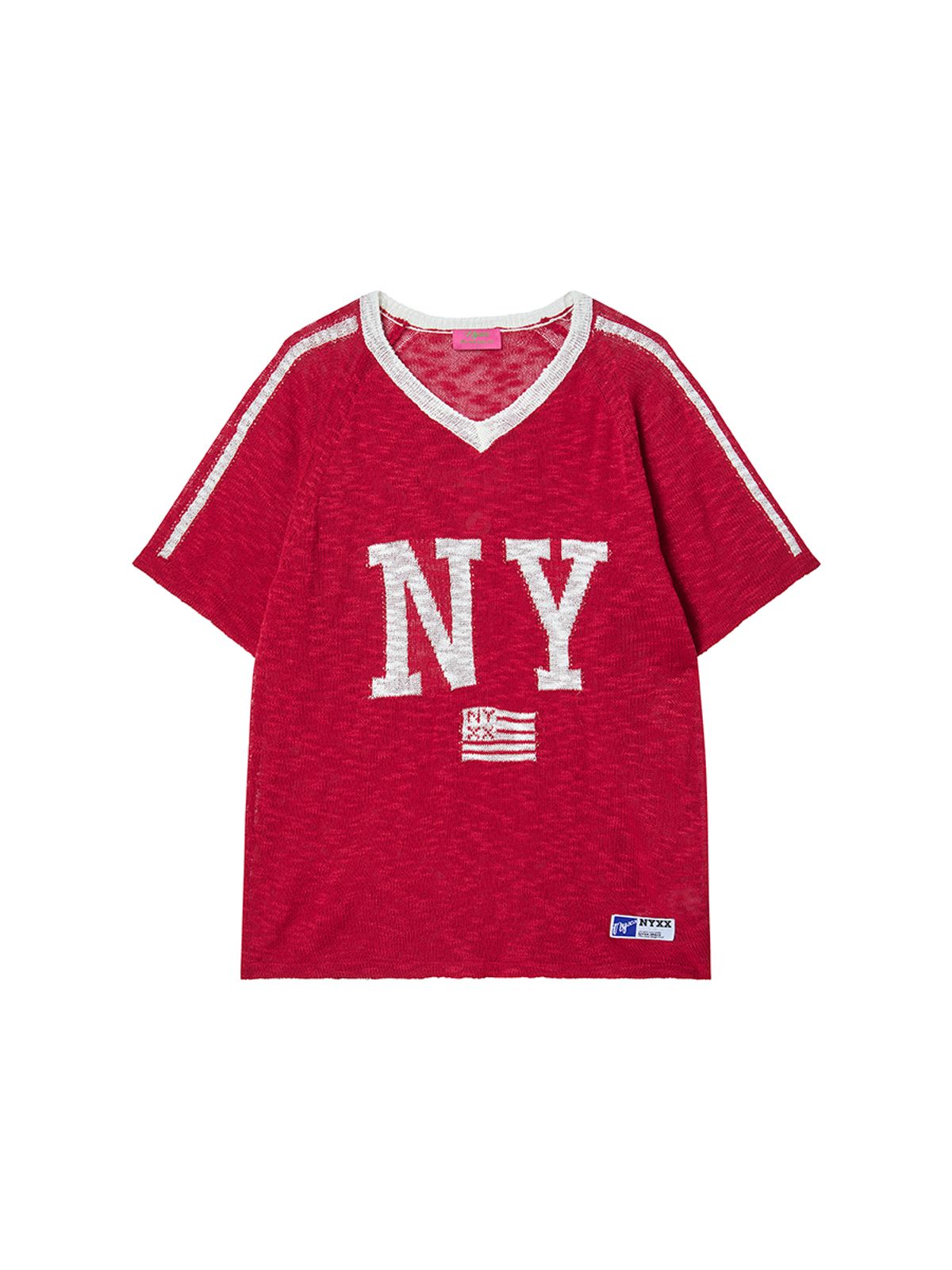 엔와이엑스엑스(NYXX) NY FLAG V-NECK KNIT RED