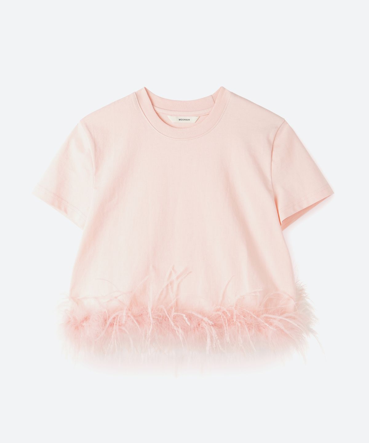 문선 아카이브(MOONSUN ARCHIVE) EL Sol Ostrich Hair T-Shirt / Flamingo