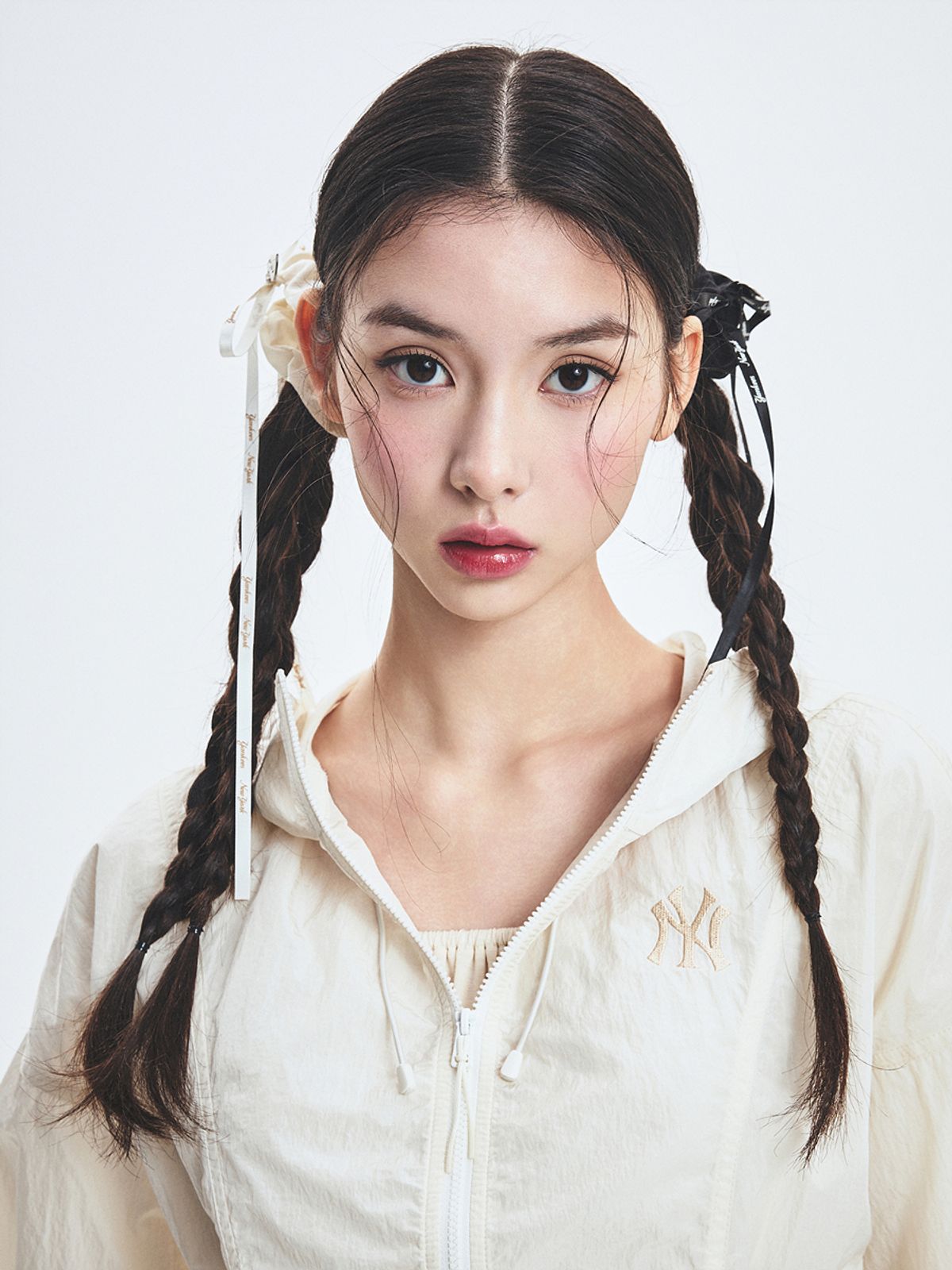엠엘비(MLB) 리본 스트랩 스크런치 스몰 NY (Black)