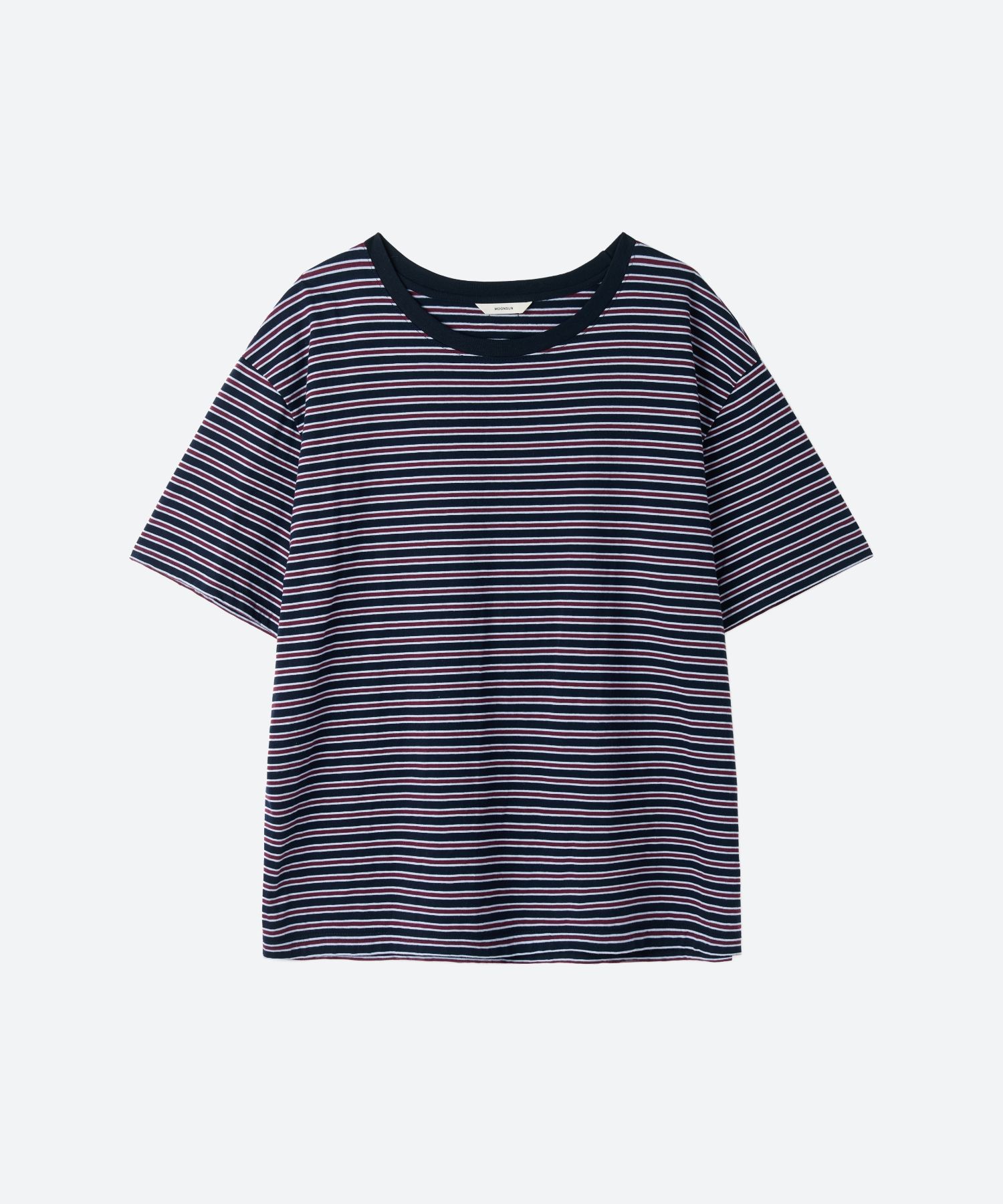 MUSINSA公式 | MOONSUN MJ UNISEX, Stripe Oversized T-Shirt / Navy