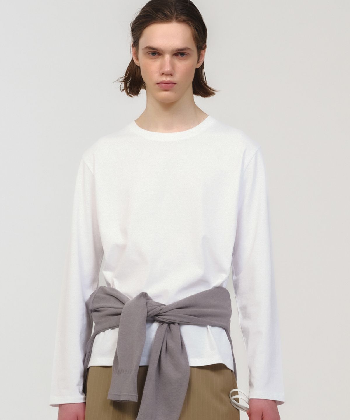 문선 아카이브(MOONSUN ARCHIVE) MJ UNISEX, Oversized Long Sleeve T-Shirt / White