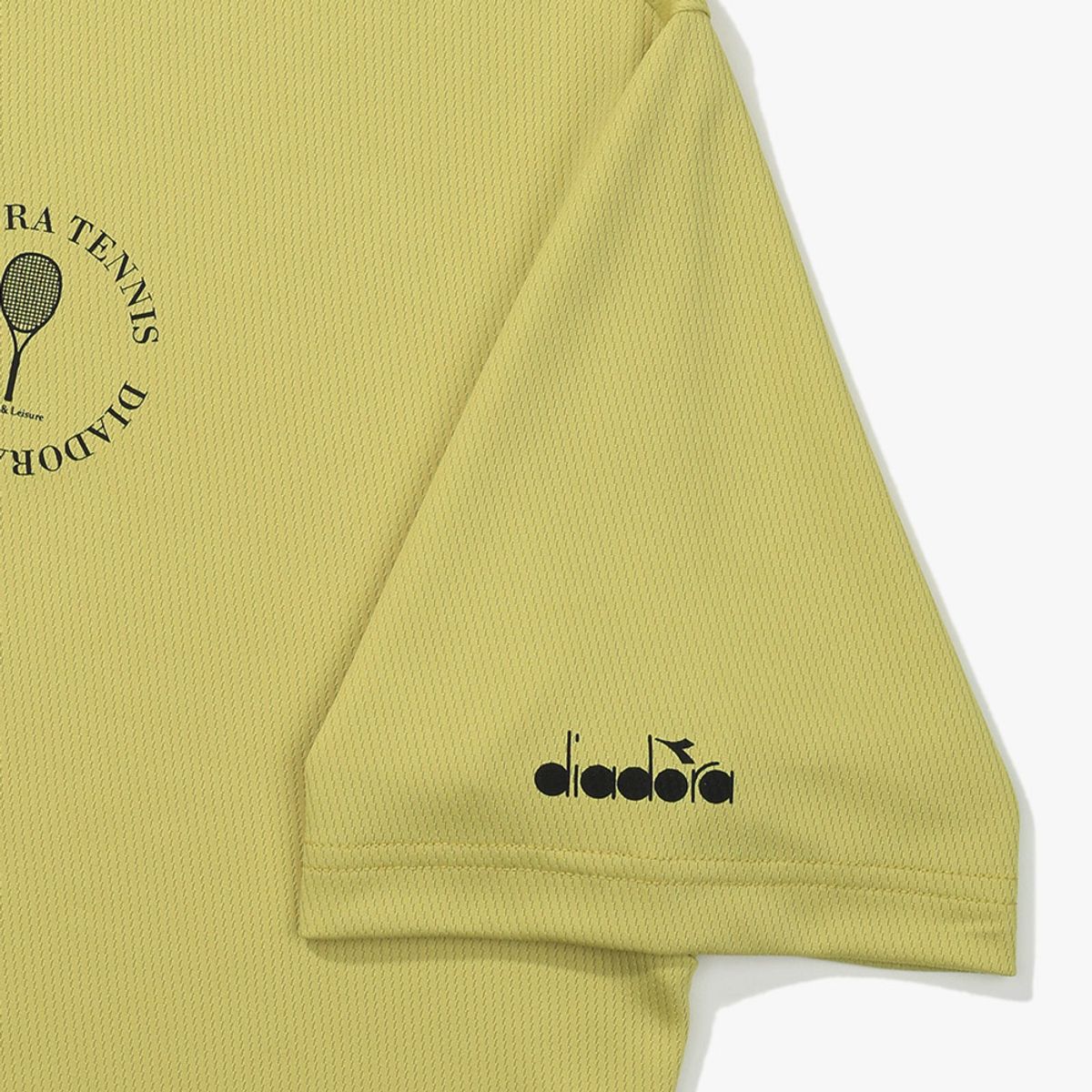 디아도라(diadora) 라켓 그래픽 메쉬 반팔 티셔츠 YELLOW