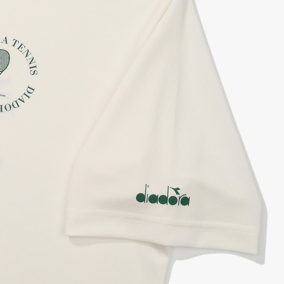 디아도라(diadora) 라켓 그래픽 메쉬 반팔 티셔츠 OFF WHITE