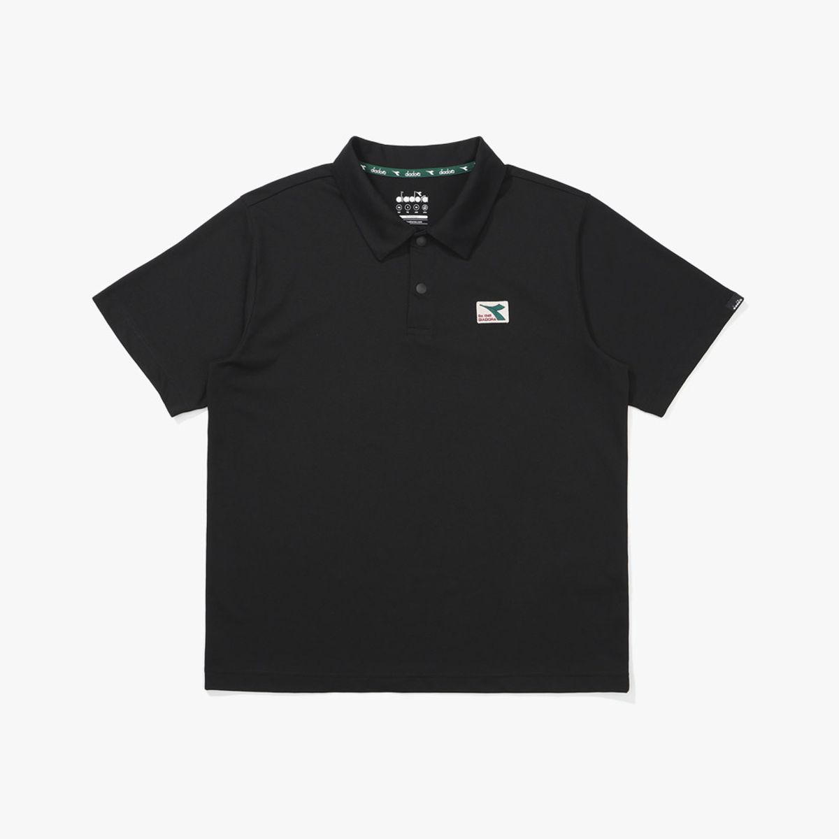 디아도라(diadora) AIRTEX 카라 반팔 티셔츠 BLACK